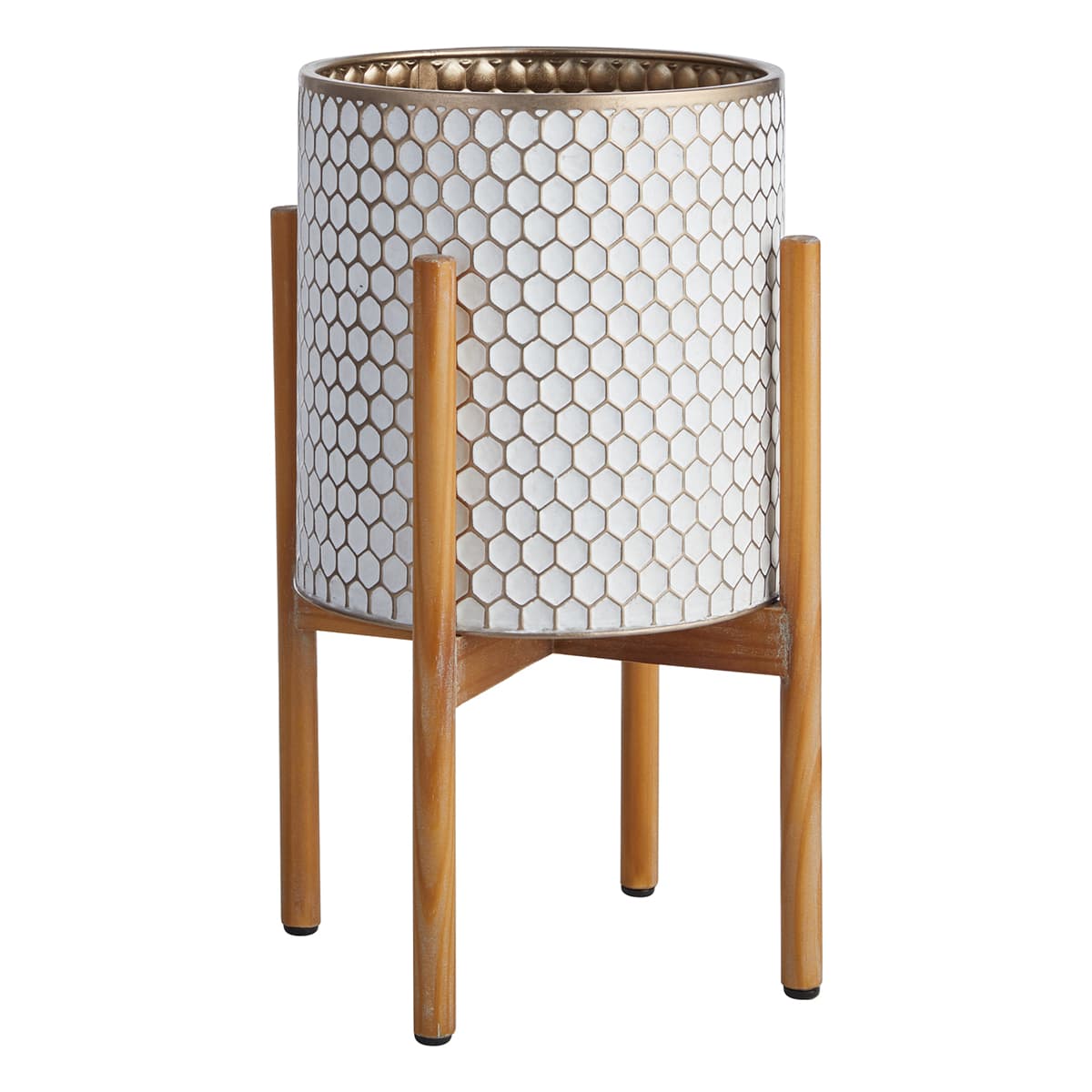 Honeybloom Textured Metal Planter Stand, Large