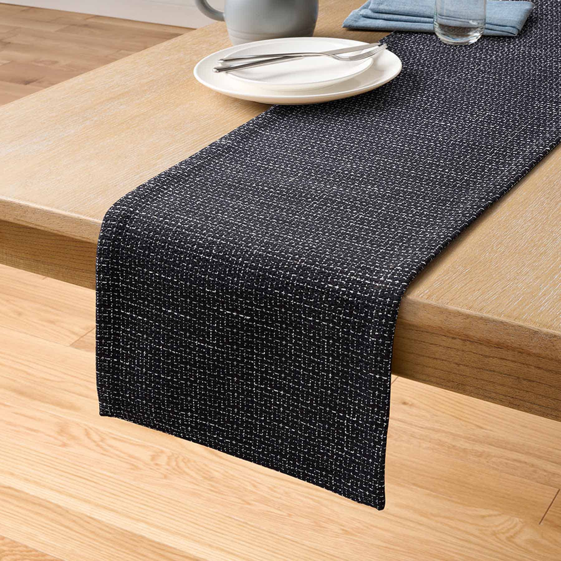 Black & White Rustic Table Runner, 72x14