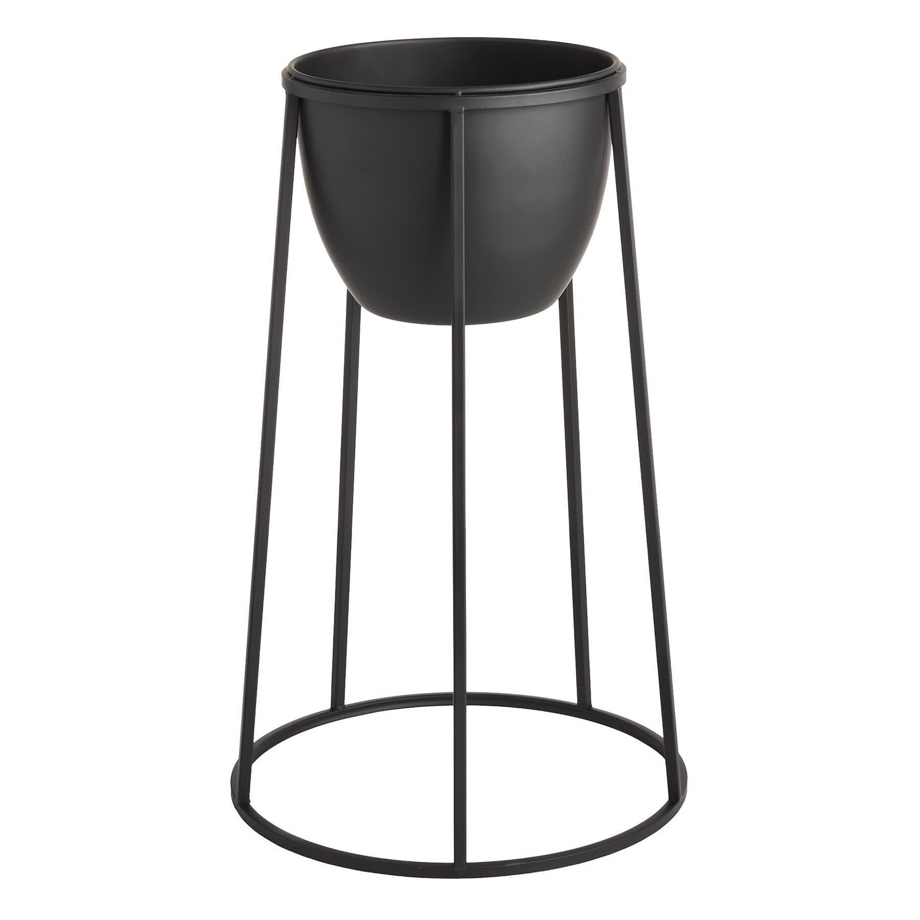Crosby St. Black Metal Planter Stand, Medium
