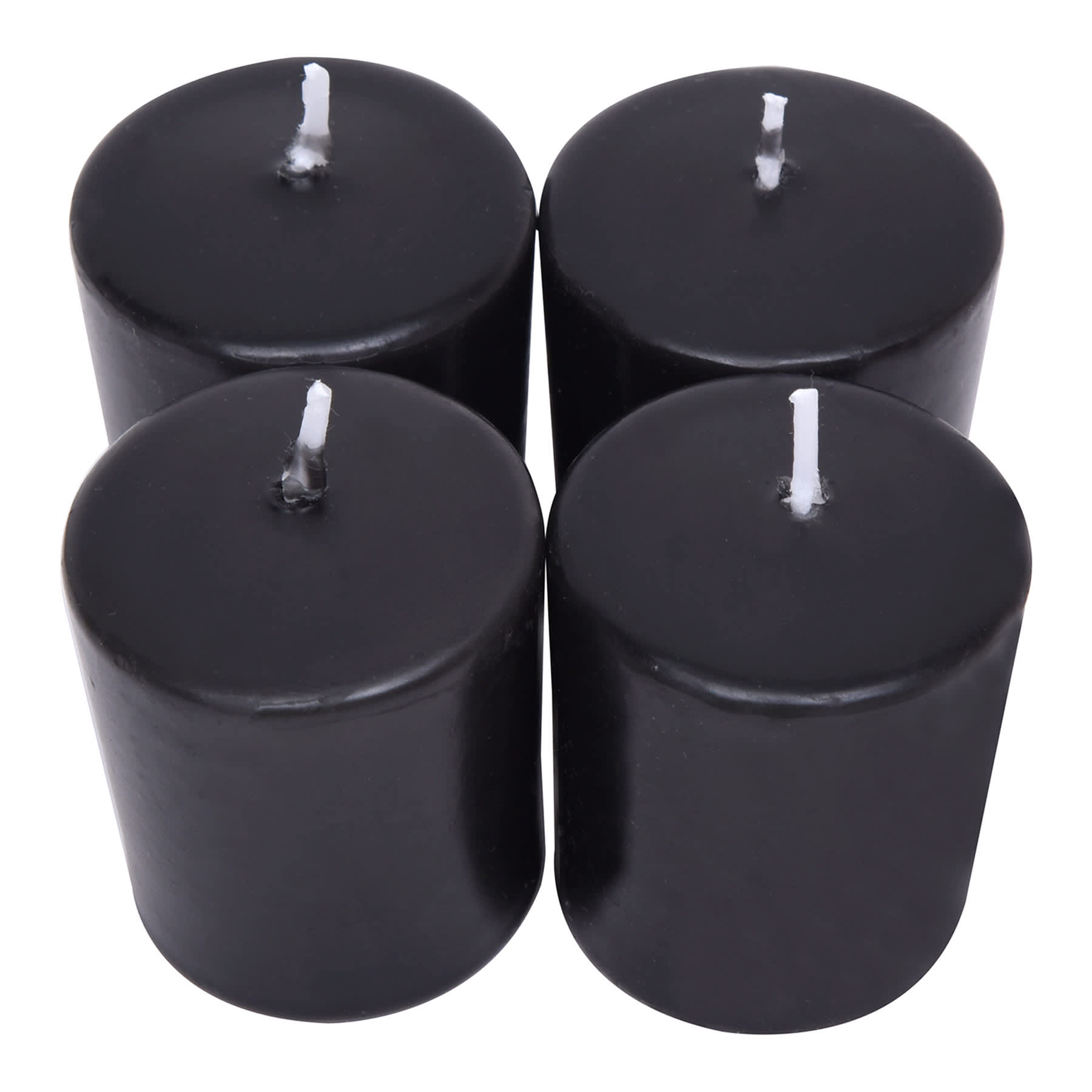 4-Pack Unscented Overdip Votive Candles, Black