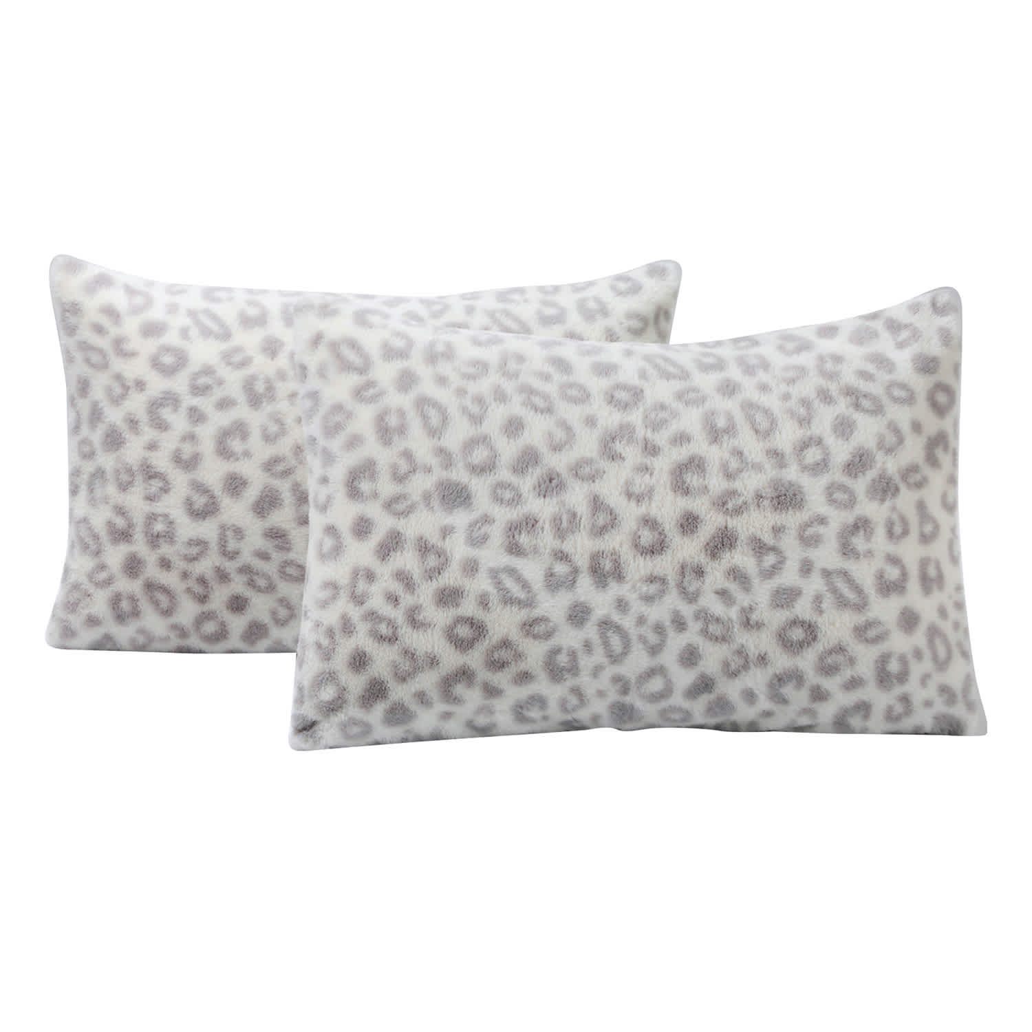 3-Piece Snow Leopard Faux Fur Comforter Set, Full/Queen