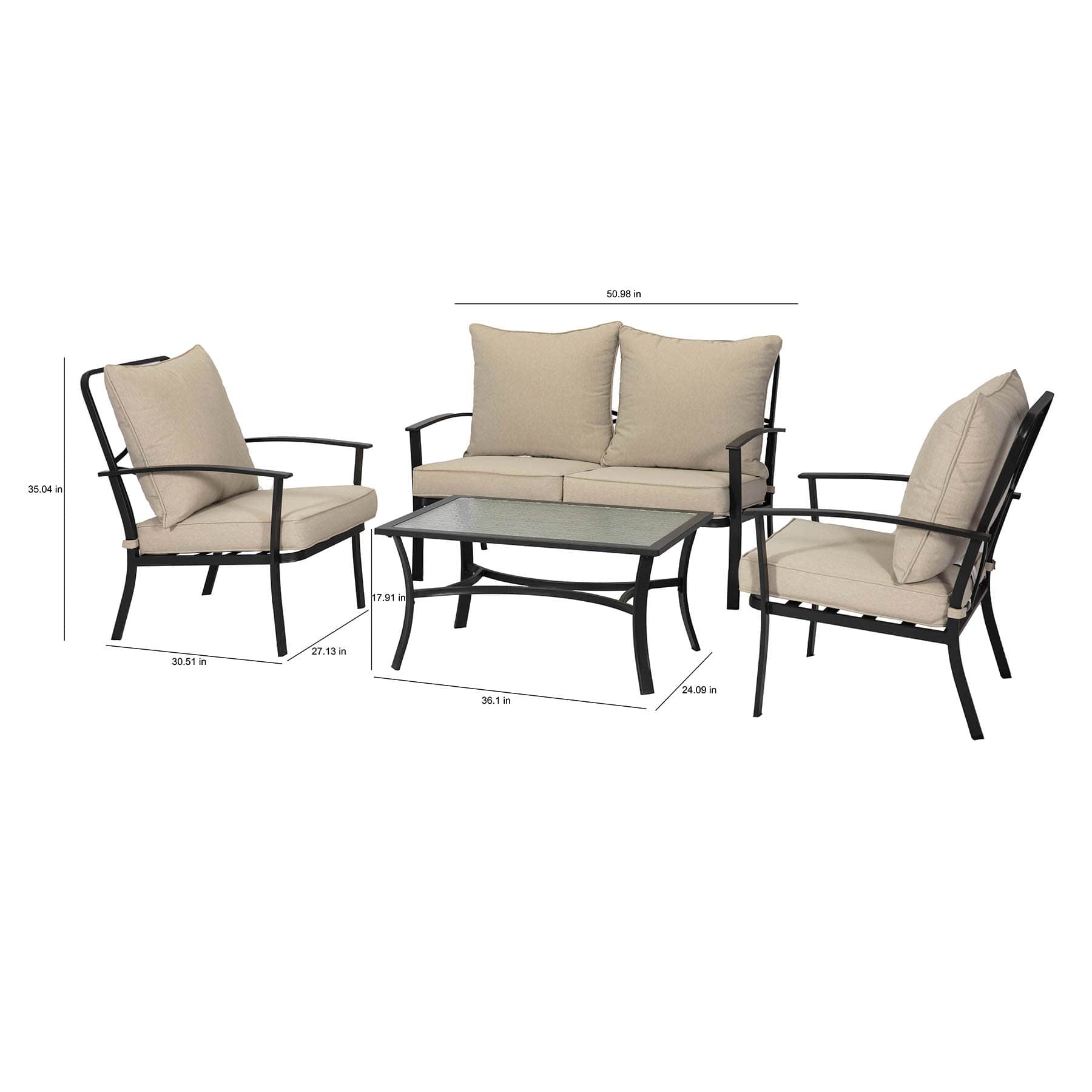 Laurel 4-Piece Seating Patio Set