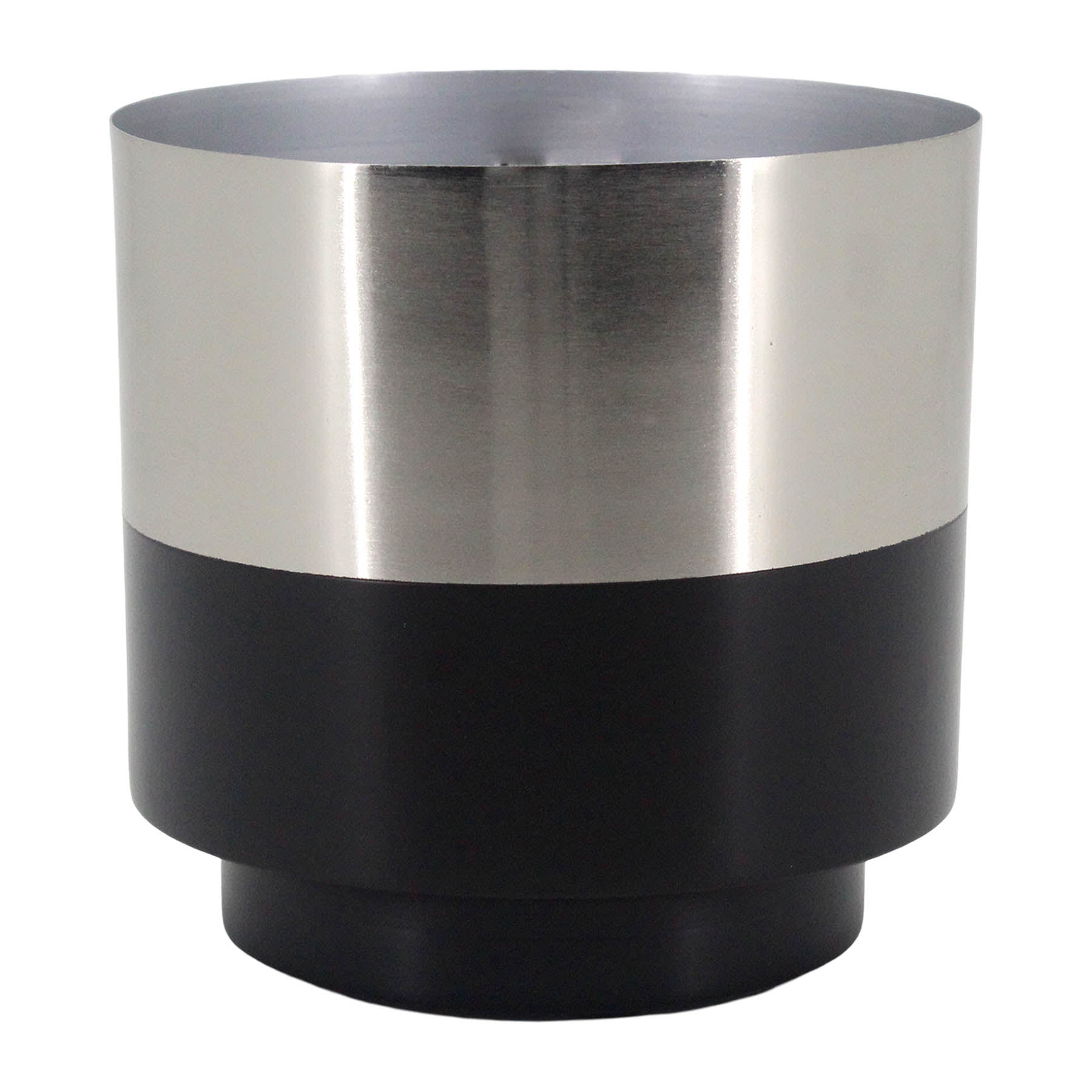 Silver Black Metal Outdoor Planter, Small