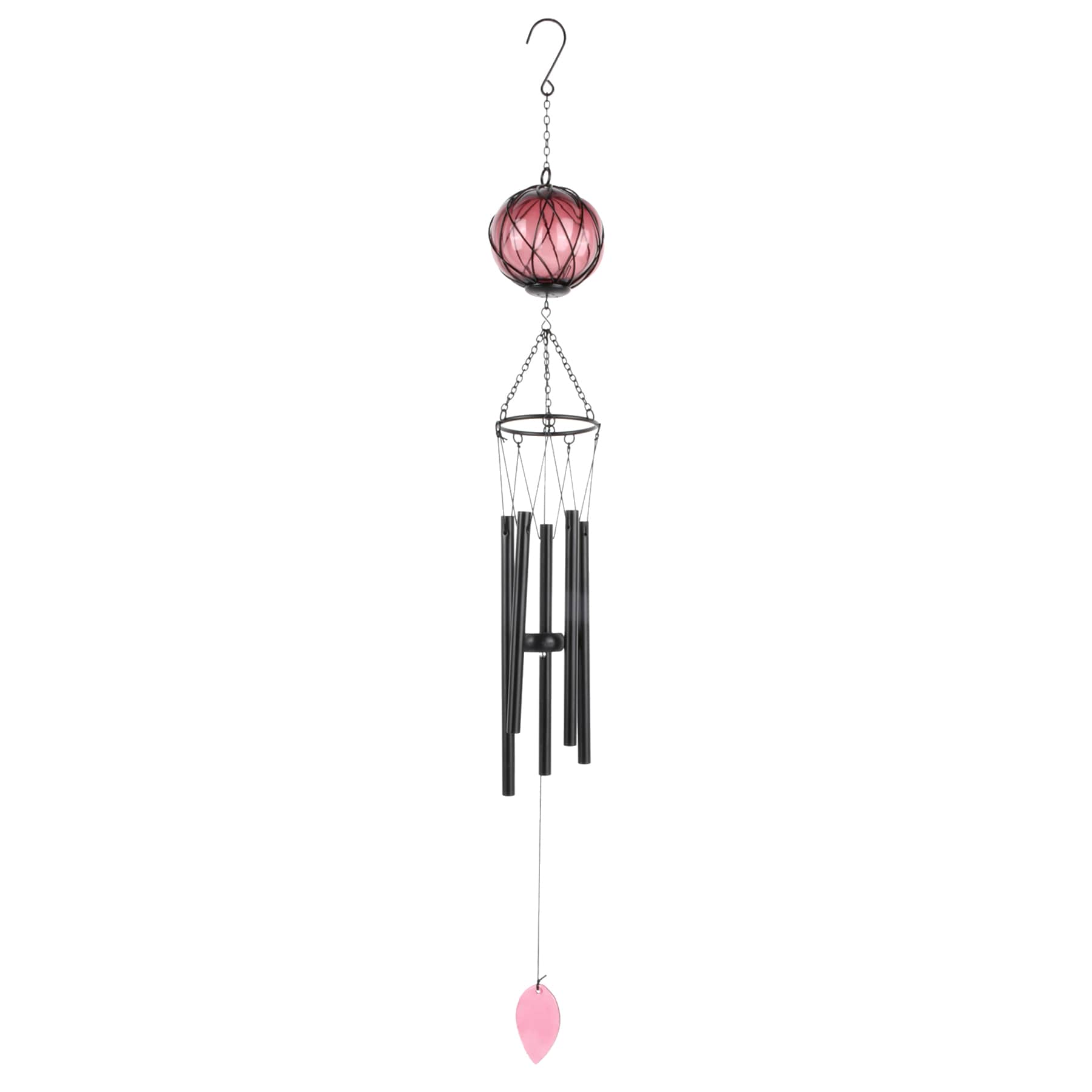 Purple Metal & Glass Wind Chime, 30"