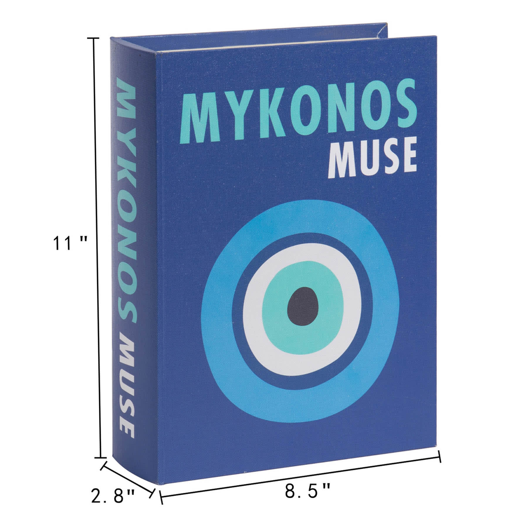 Large Blue Mykonos Book Box, 11x8.5x2.8