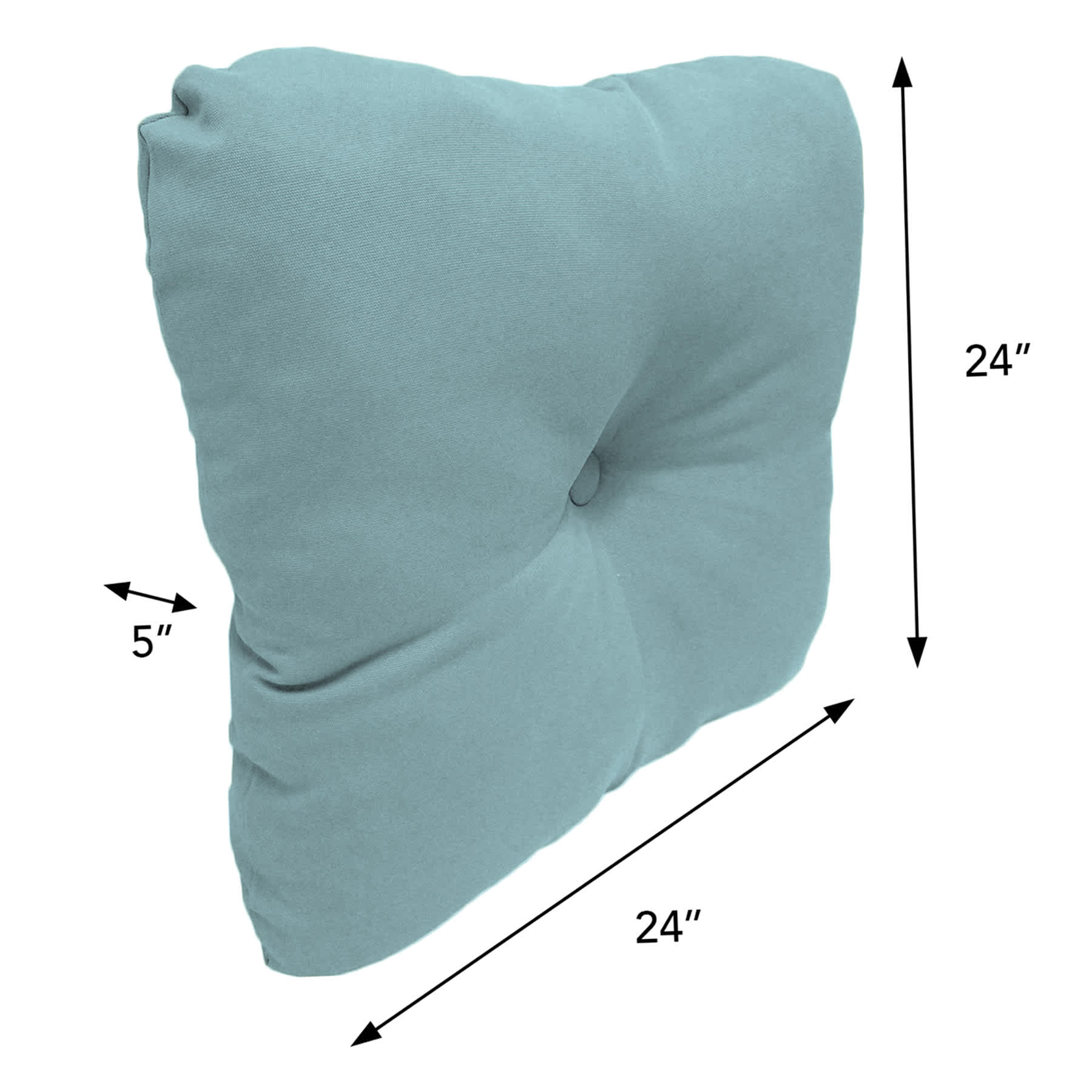 Canal Blue Canvas Outdoor Tufted Back Cushion