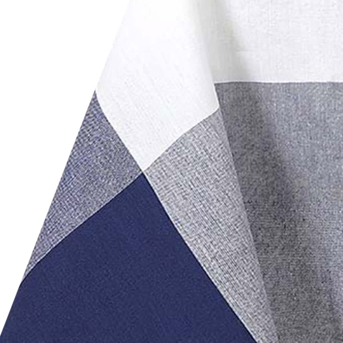 White with Navy Blue Border Tablecloth, 60x84