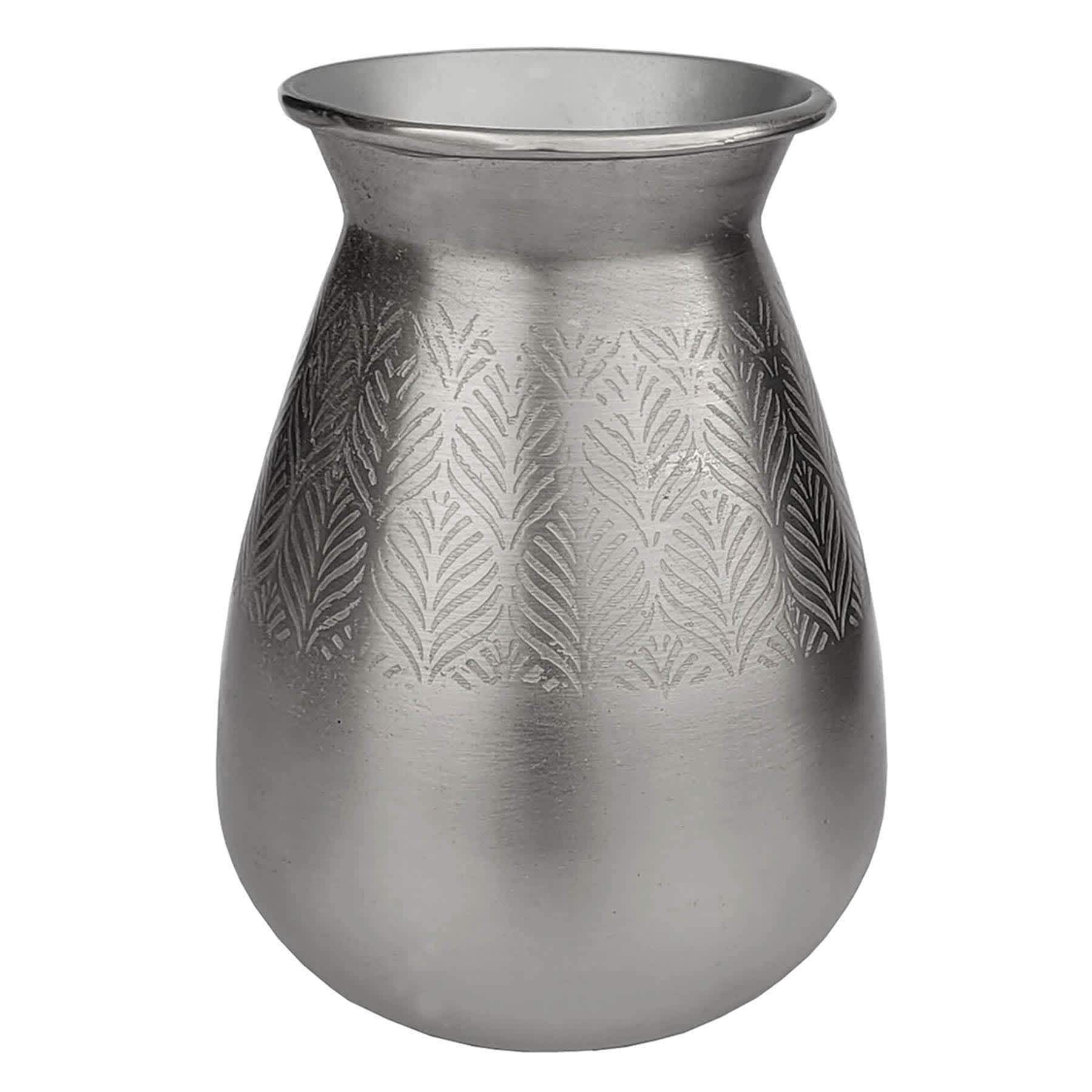 Found & Fable Half Etching Extra Small Metal Vase, 4.7"