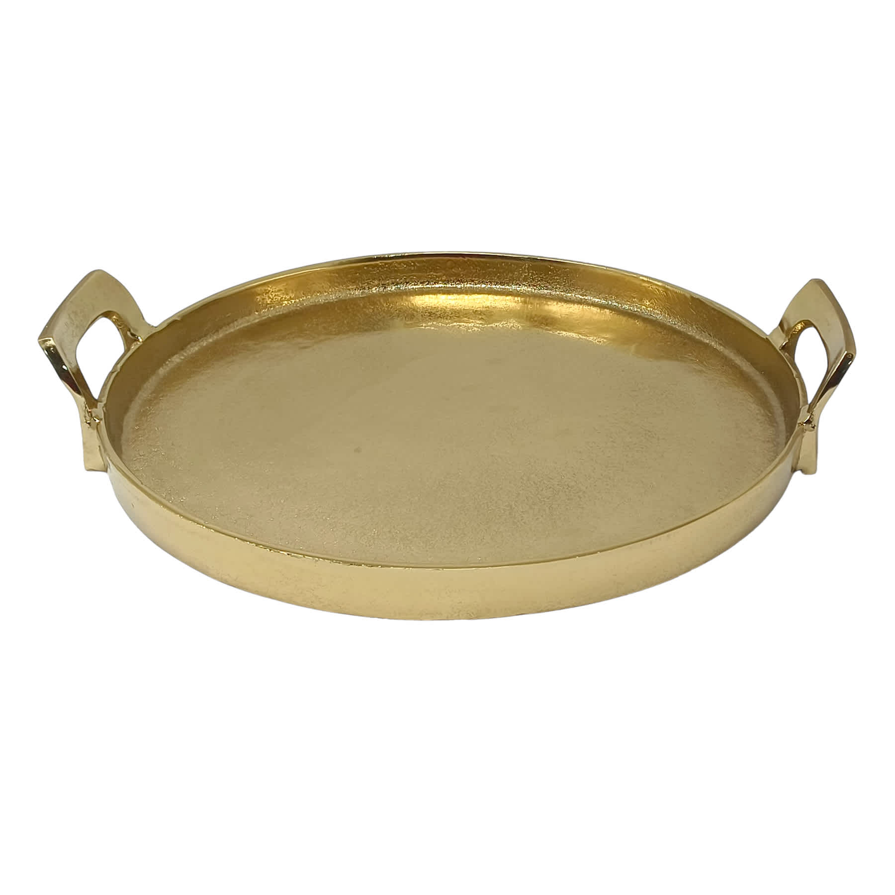 Gold Cast Round Aluminum Tray, 16"