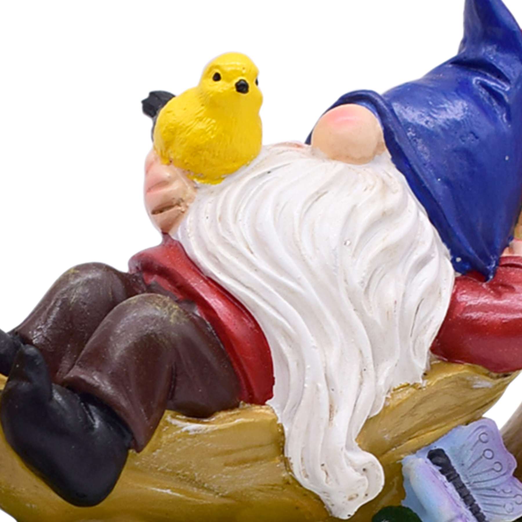 Gnome with Mushrooms Outdoor Garden Statue, 9.5"