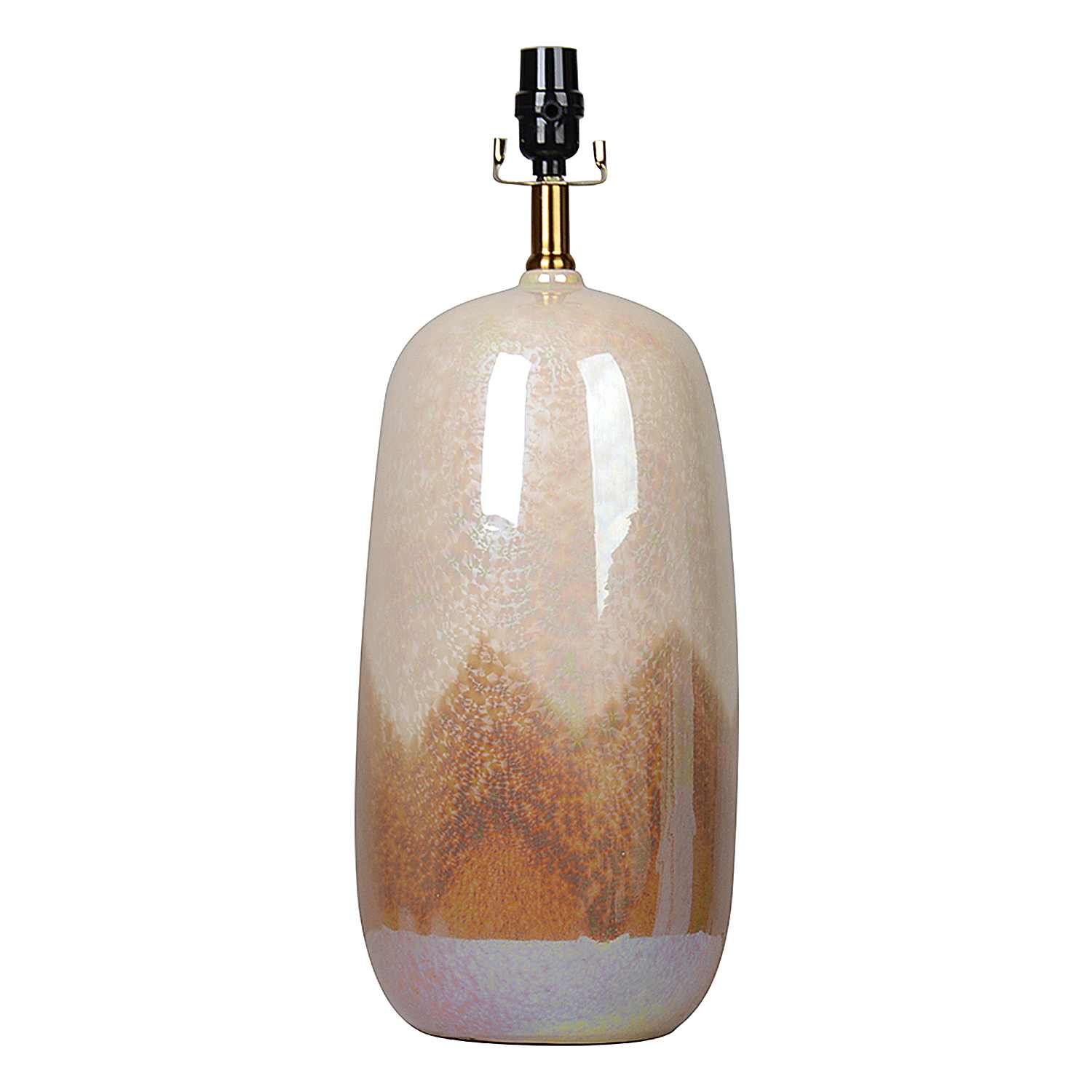 Honeybloom Two-Tone Luster Reactive Glaze Medium Table Lamp Base, 21"