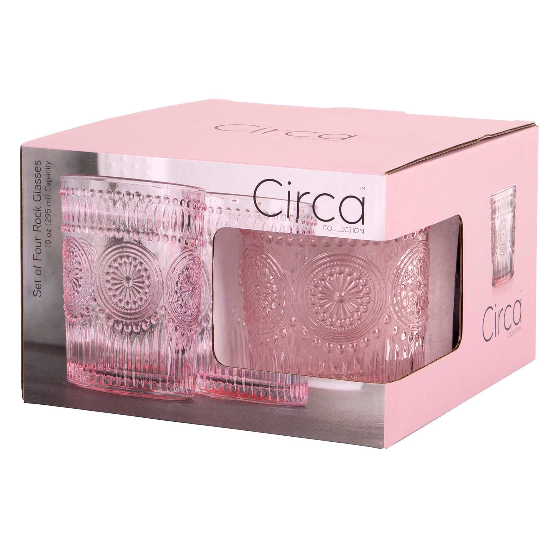 Set of 4 Circa Blush Double Old Fashioned Glasses, 10oz