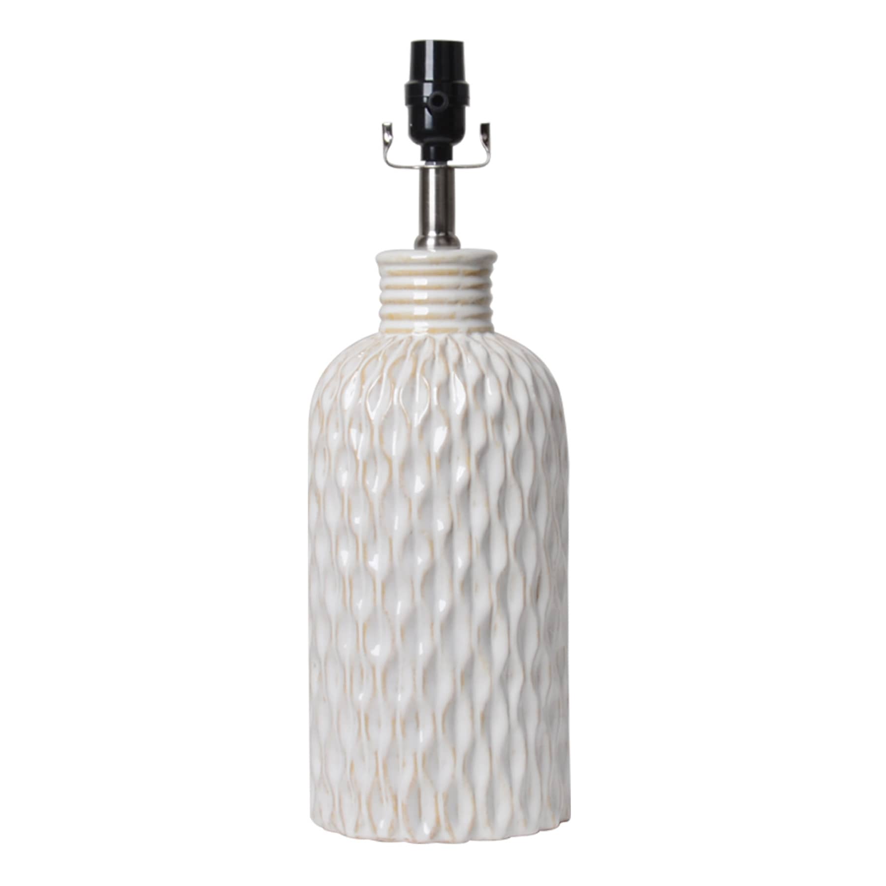 Tan Ceramic Groove Medium Table Lamp, 24"