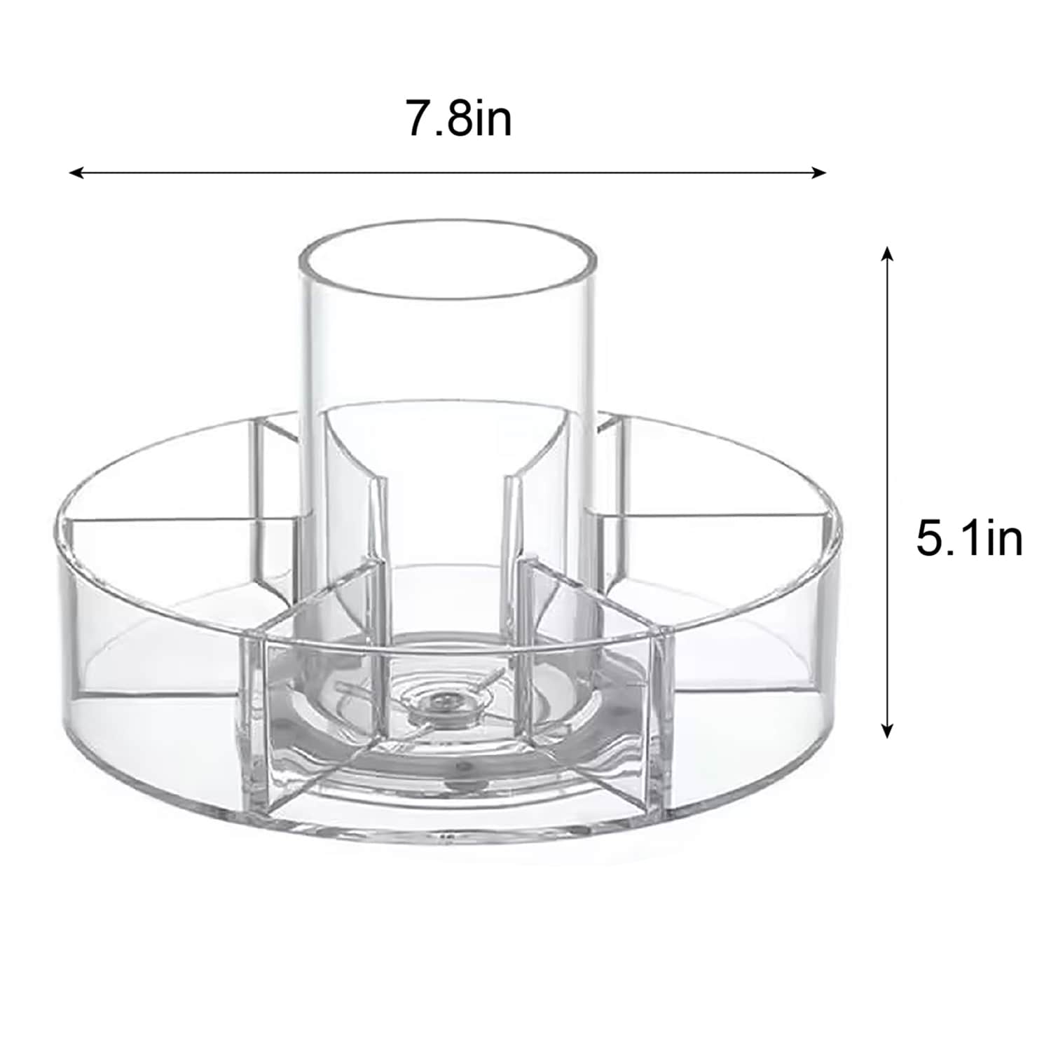 Round Rotating Cosmetic Organizer, Clear