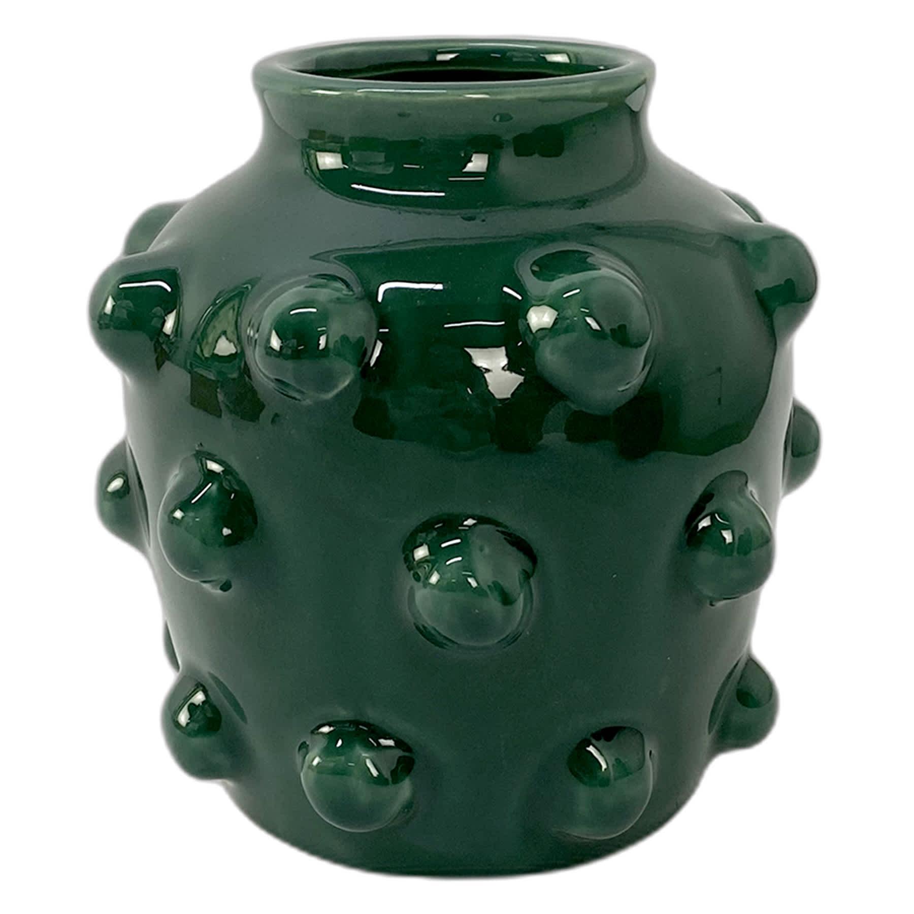 Found & Fable Green Bubble Ceramic Vase, 6.5"