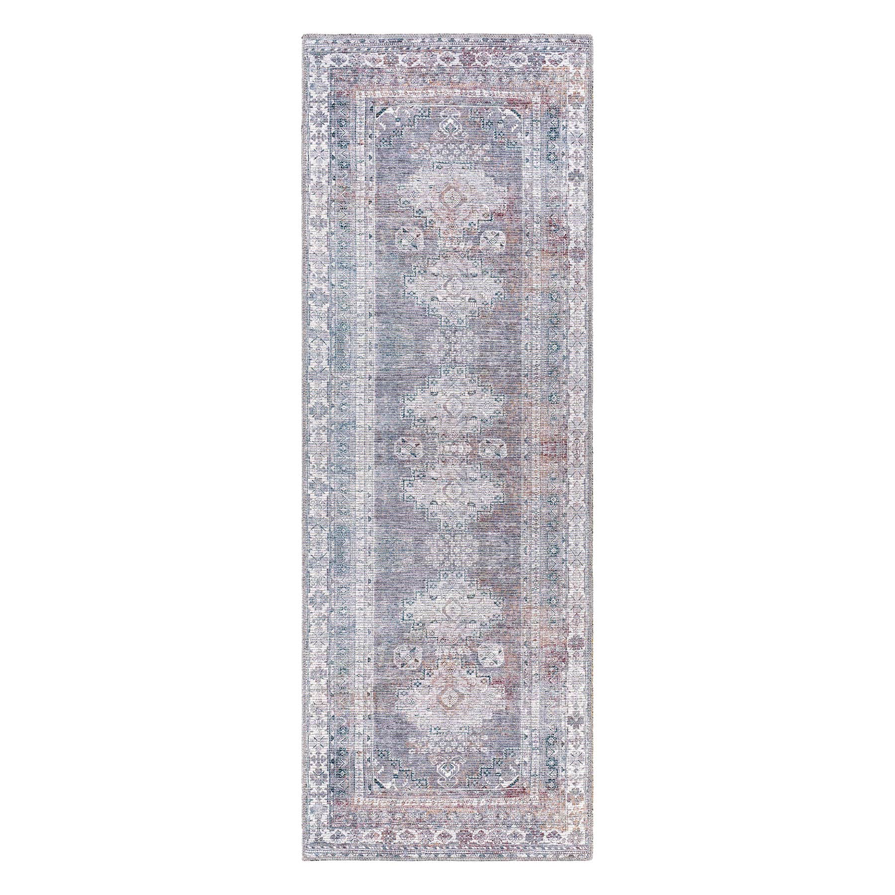 (B786) Honeybloom Colin Multicolor Medallion Washable Runner, 2x7