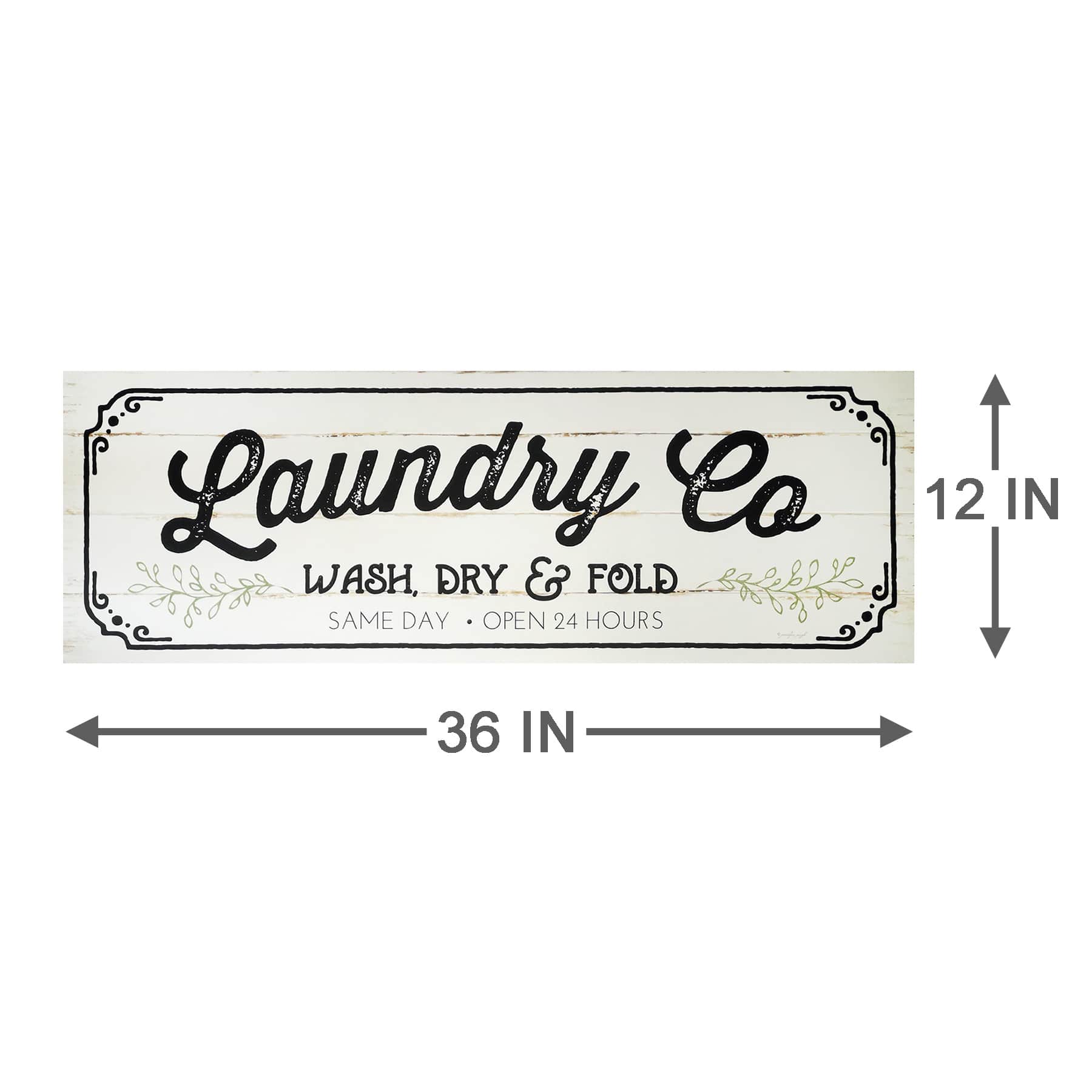 Laundry Canvas Wall Art, 36x12