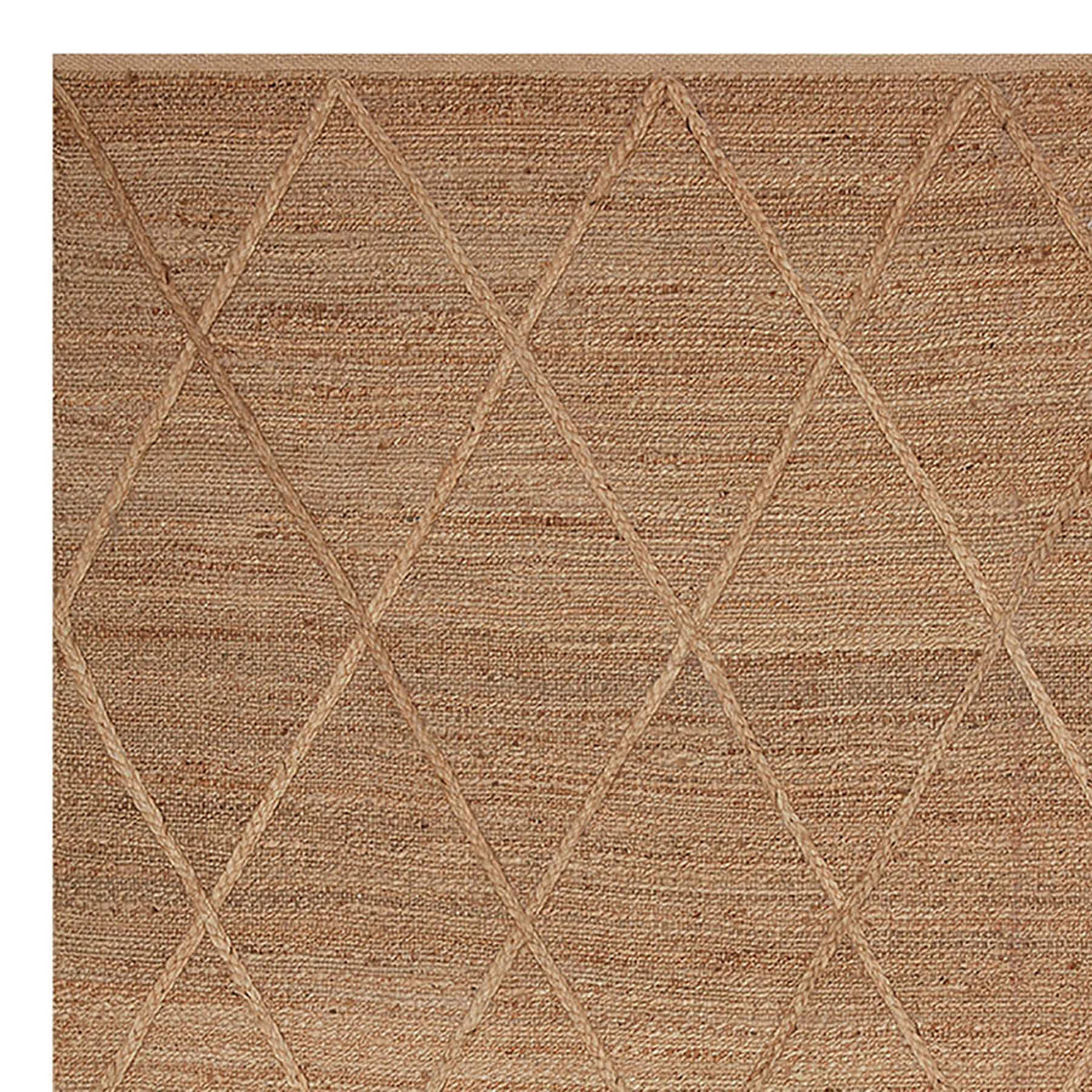(B661) Providence Goldie Jute Diamond Design Accent Rug, 3x5