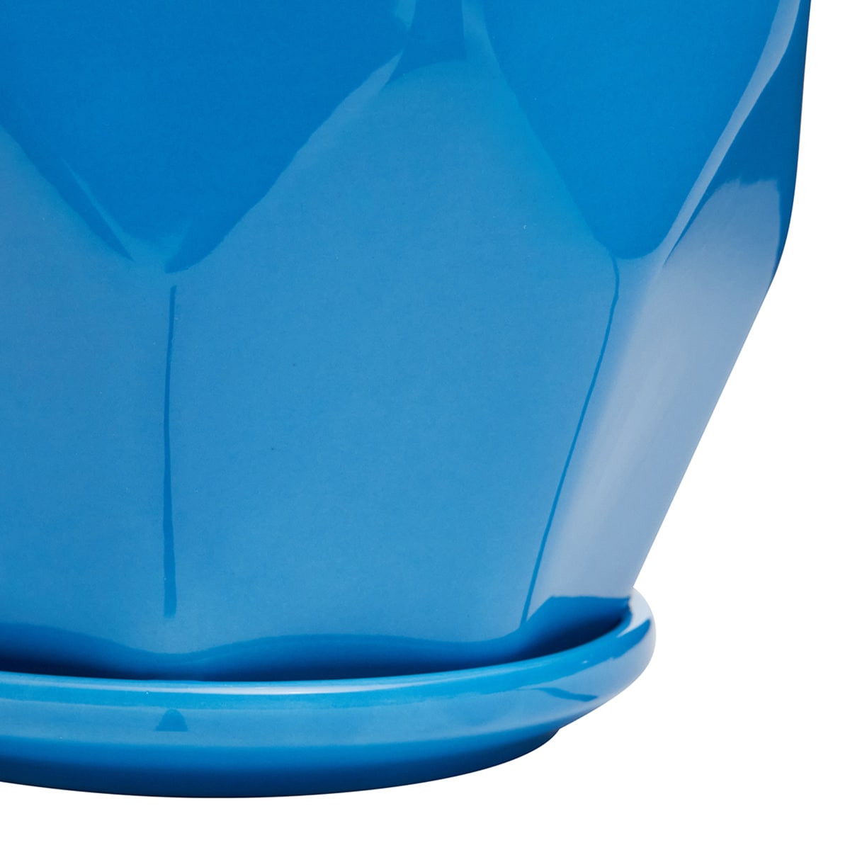 Indoor Hexa Blue Ceramic Pot, Small