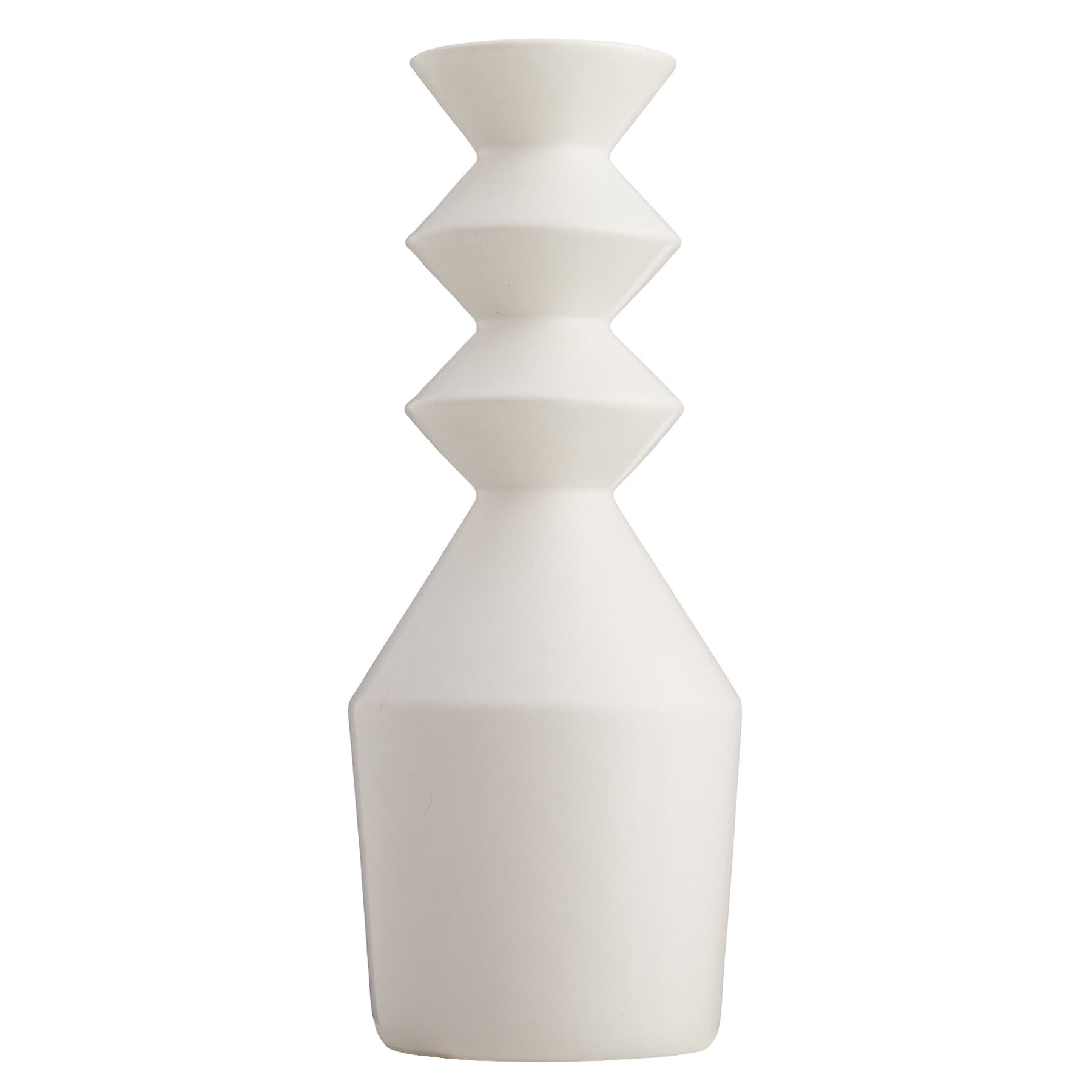 Found & Fable White Stacked Ceramic Vase, 11"