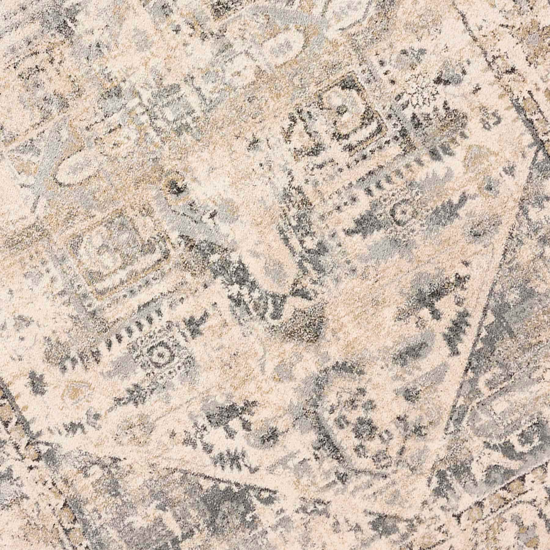 (A433) Cliff Grey Stone Area Rug, 7x10