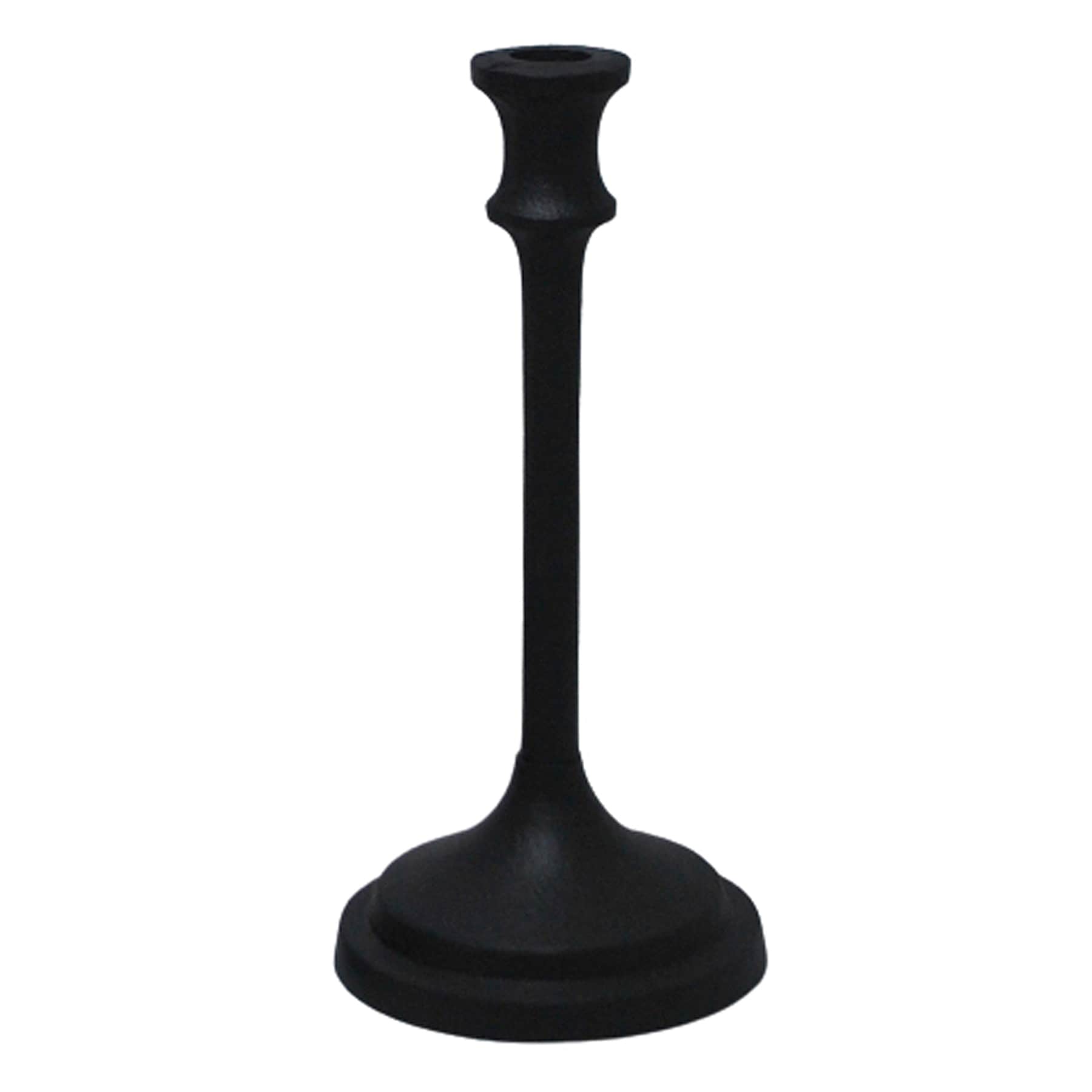 Black Metal Taper Candle Holder, 9.5"