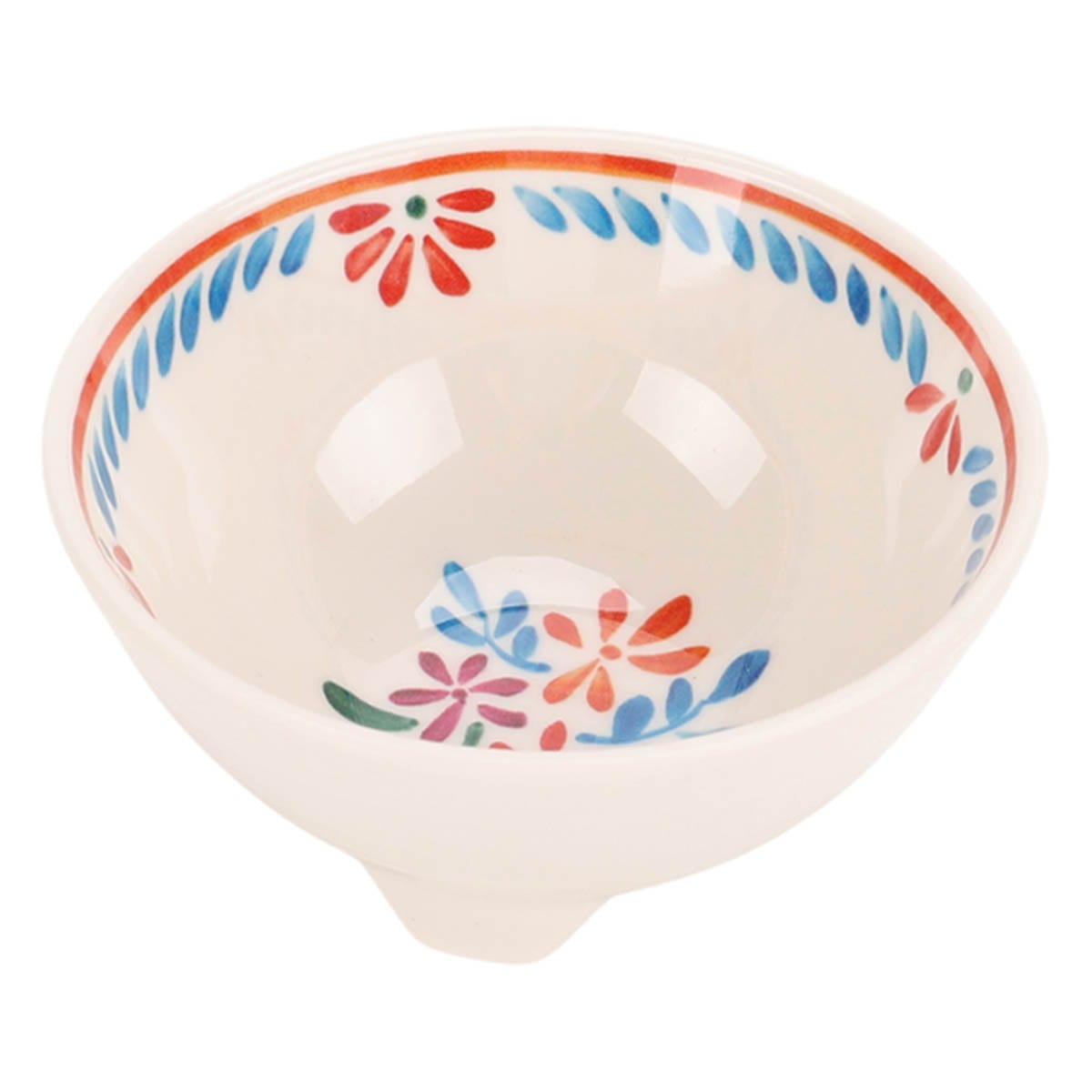 4In White Floral Small Melamine Salsa Bowl