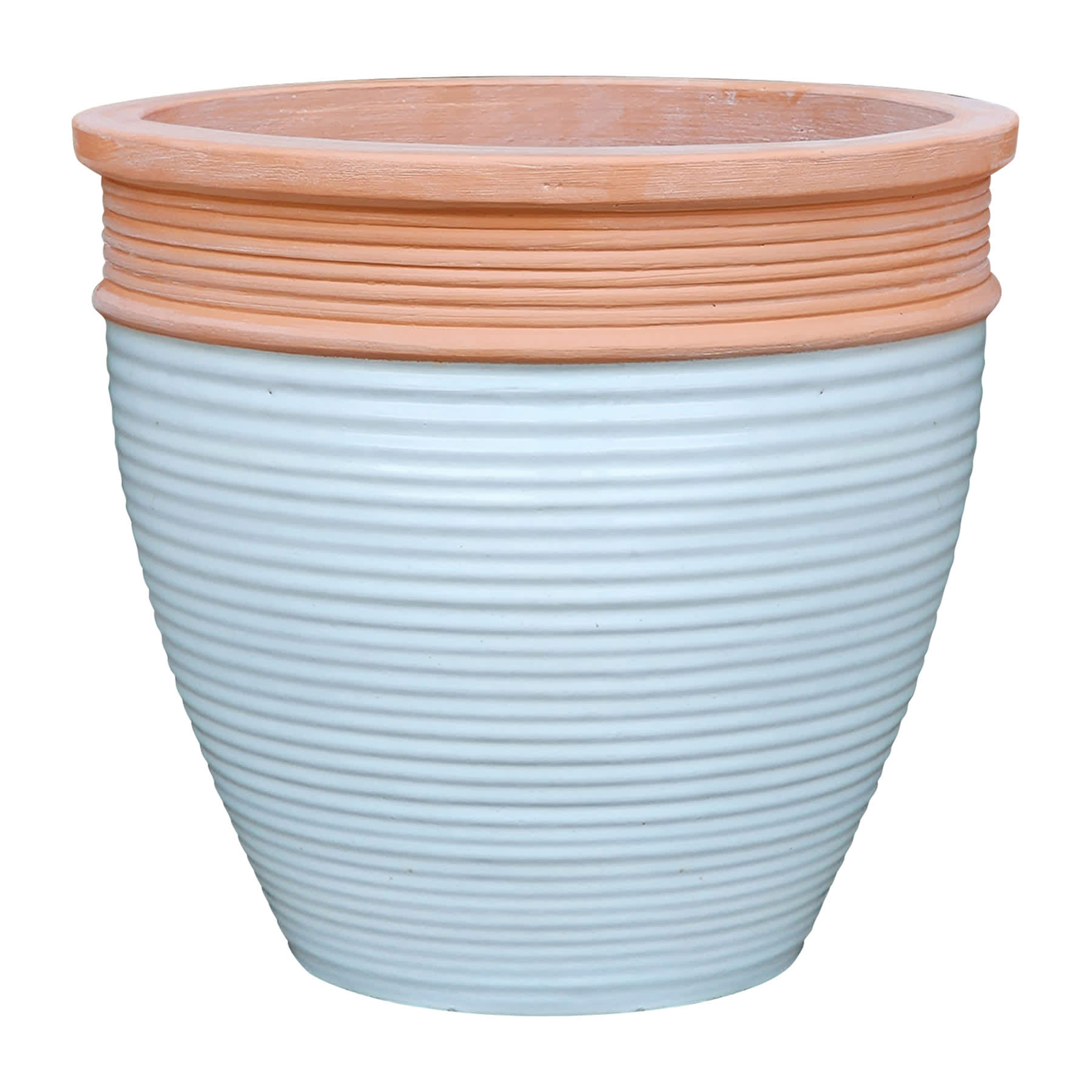 White Terracotta Planter, Medium