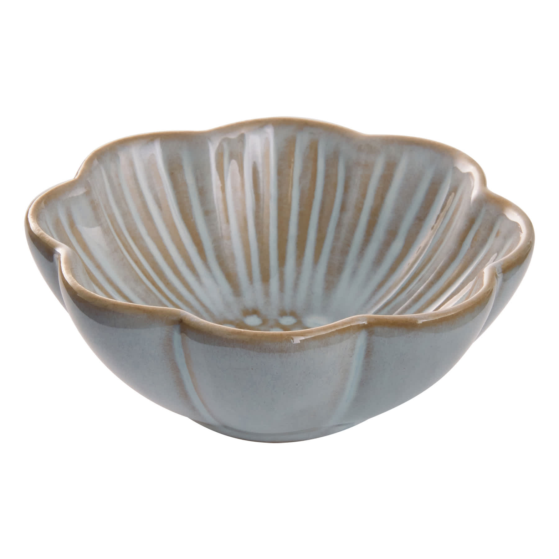 Honeybloom White Ceramic Flower Trinket Bowl, 4x2