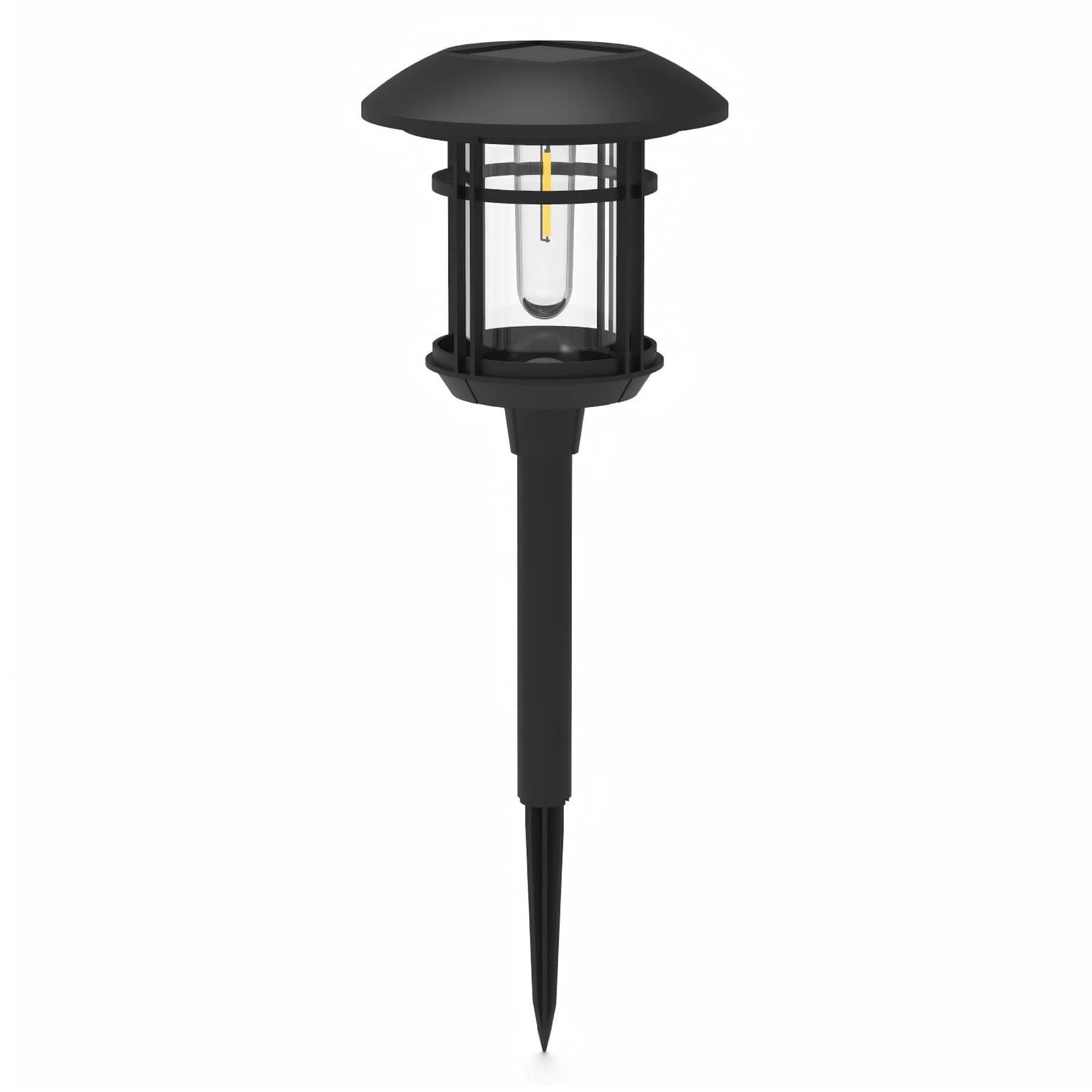 10-Lumen Solar Black Filament Bulb Pathway Light