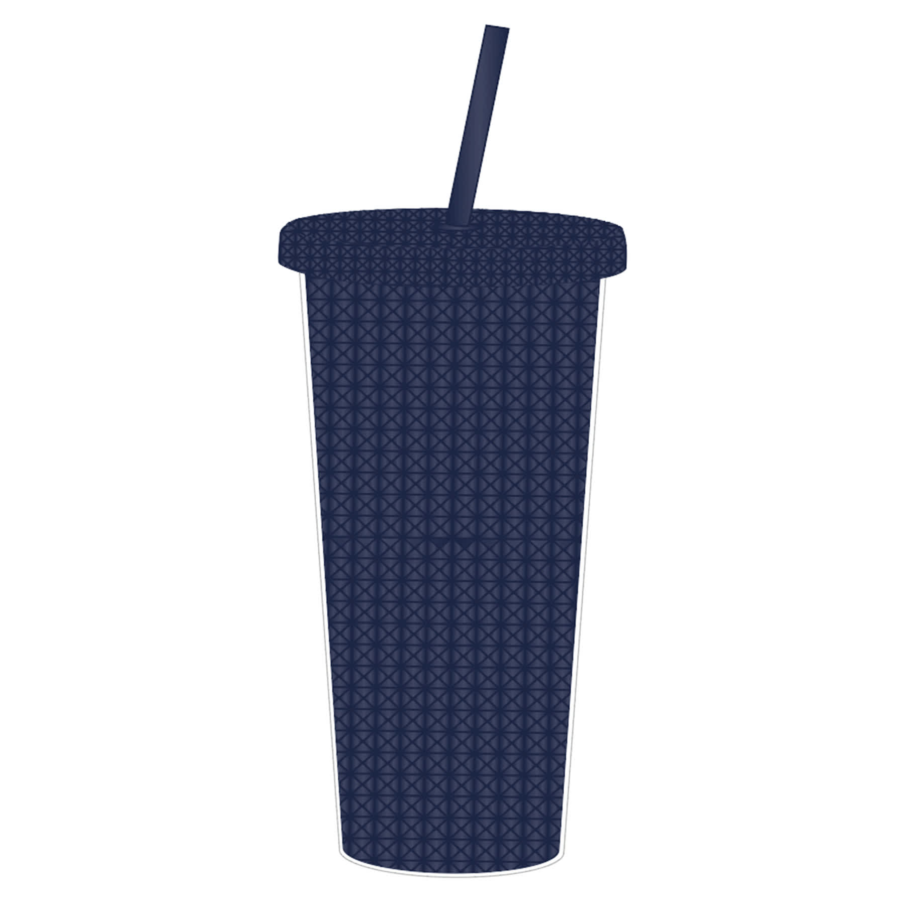 Navy Blue Textured Tumbler with Straw, 22oz