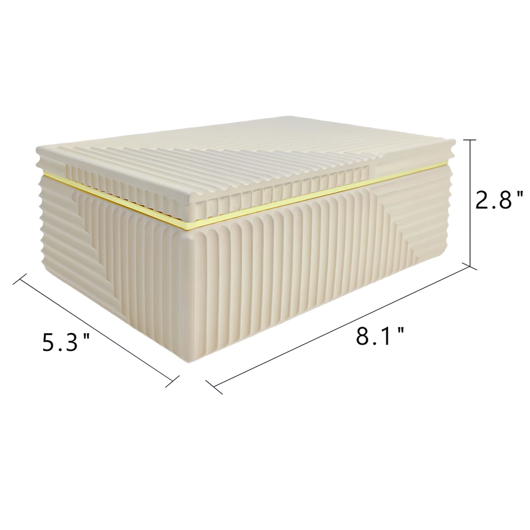 Beige Geo Cement Box, 8x5.3