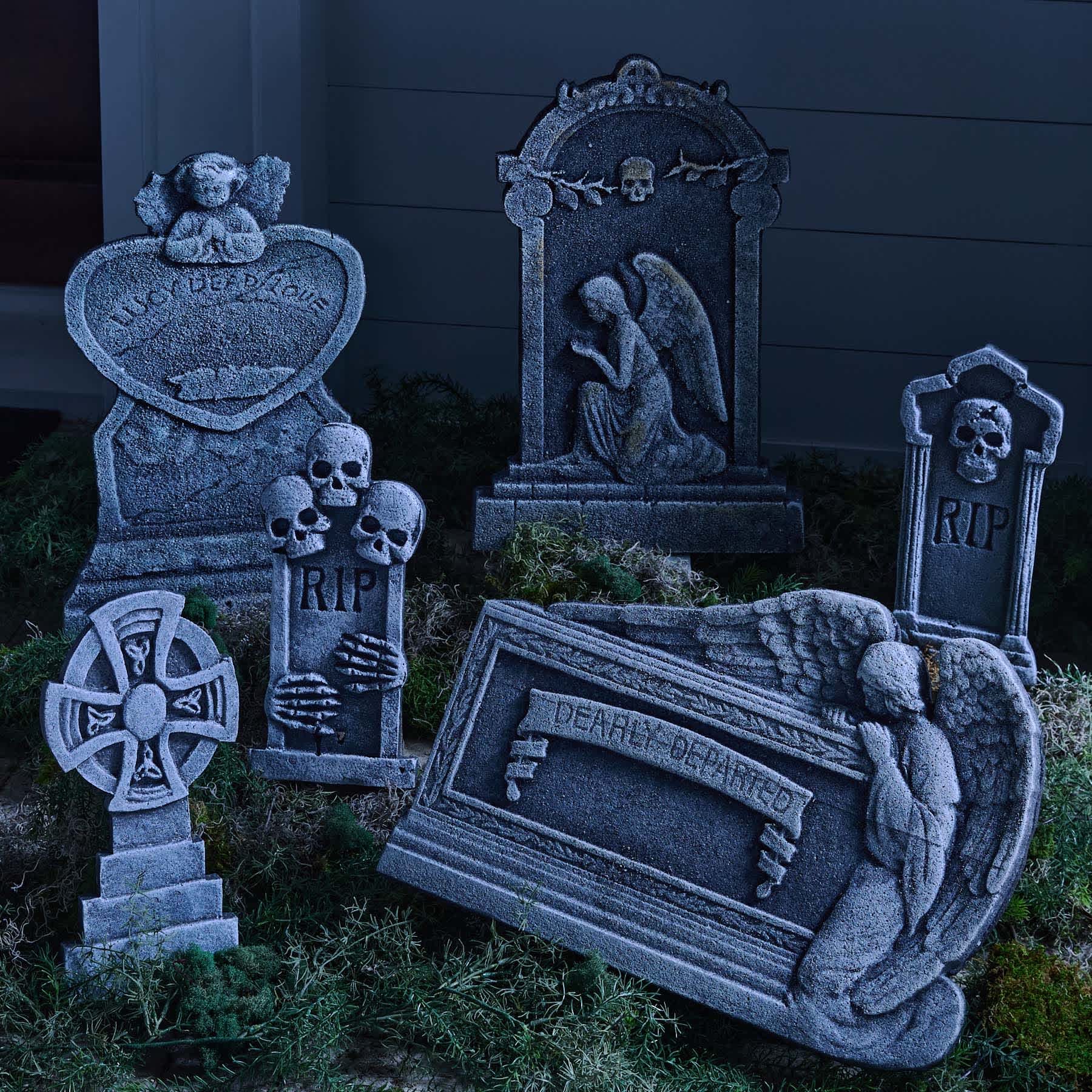 Set of 6 Tombstones, 21.1"