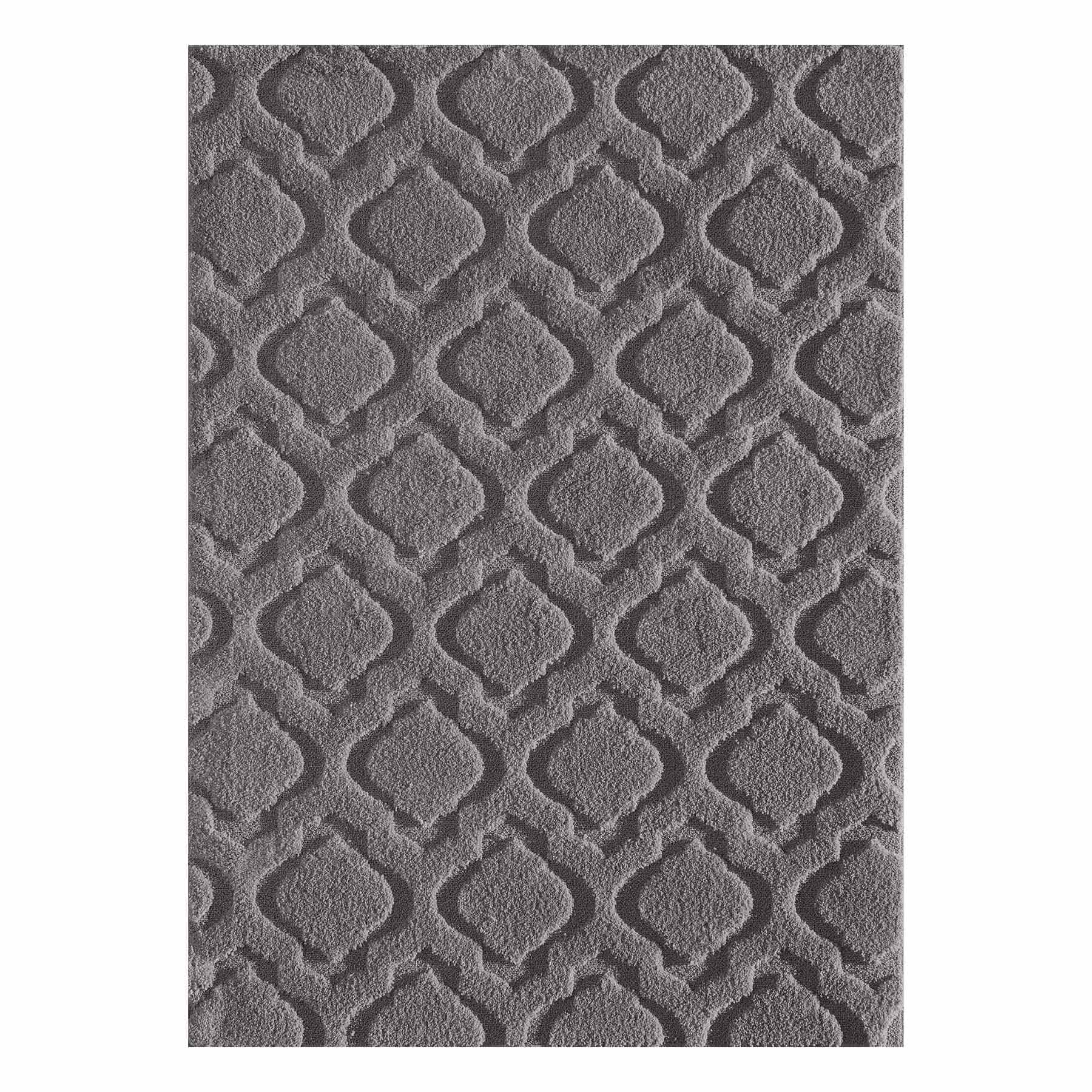 (D458) Jardel Grey Tufted Area Rug with Non-Slip Back, 5x7