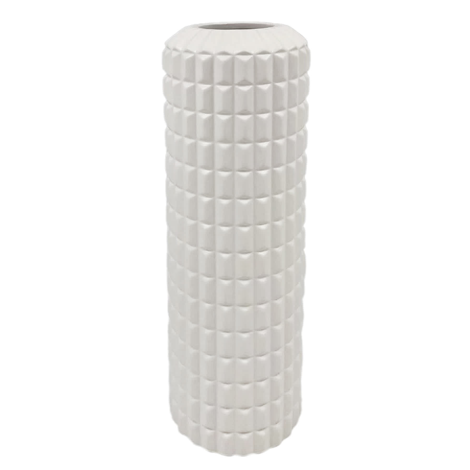 Crosby St. Addison White Modern Abstract Ceramic Vase, 12"