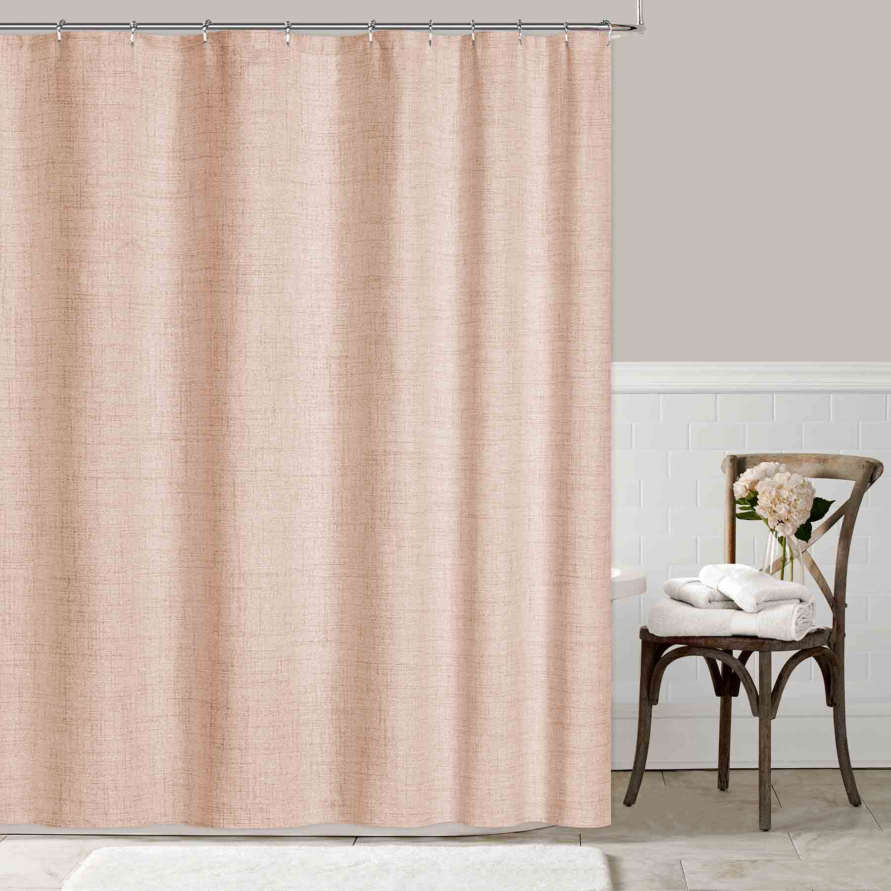 Found & Fable Harrison Dusty Coral Shower Curtain, 72"