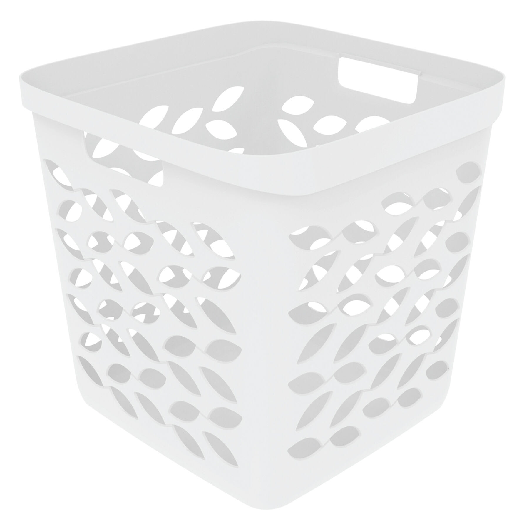 Fleur Cutout White Cube Laundry Basket, 28l