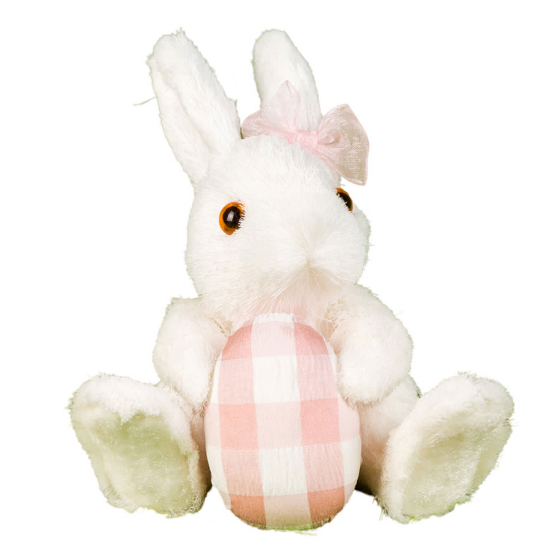 Homespun Easter White Plush Rabbit, 7"