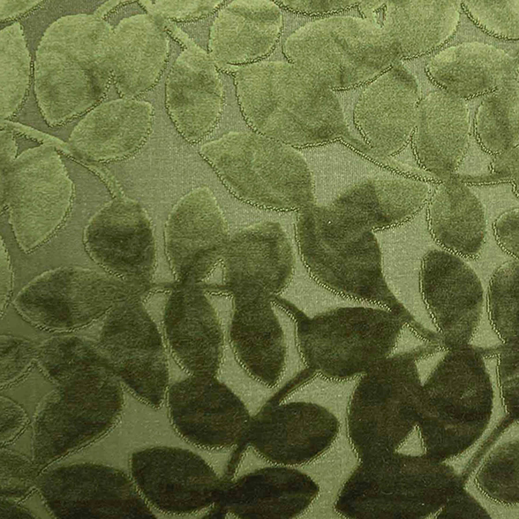 Sasha Green Leaves Chenille Throw Pillow, 18"