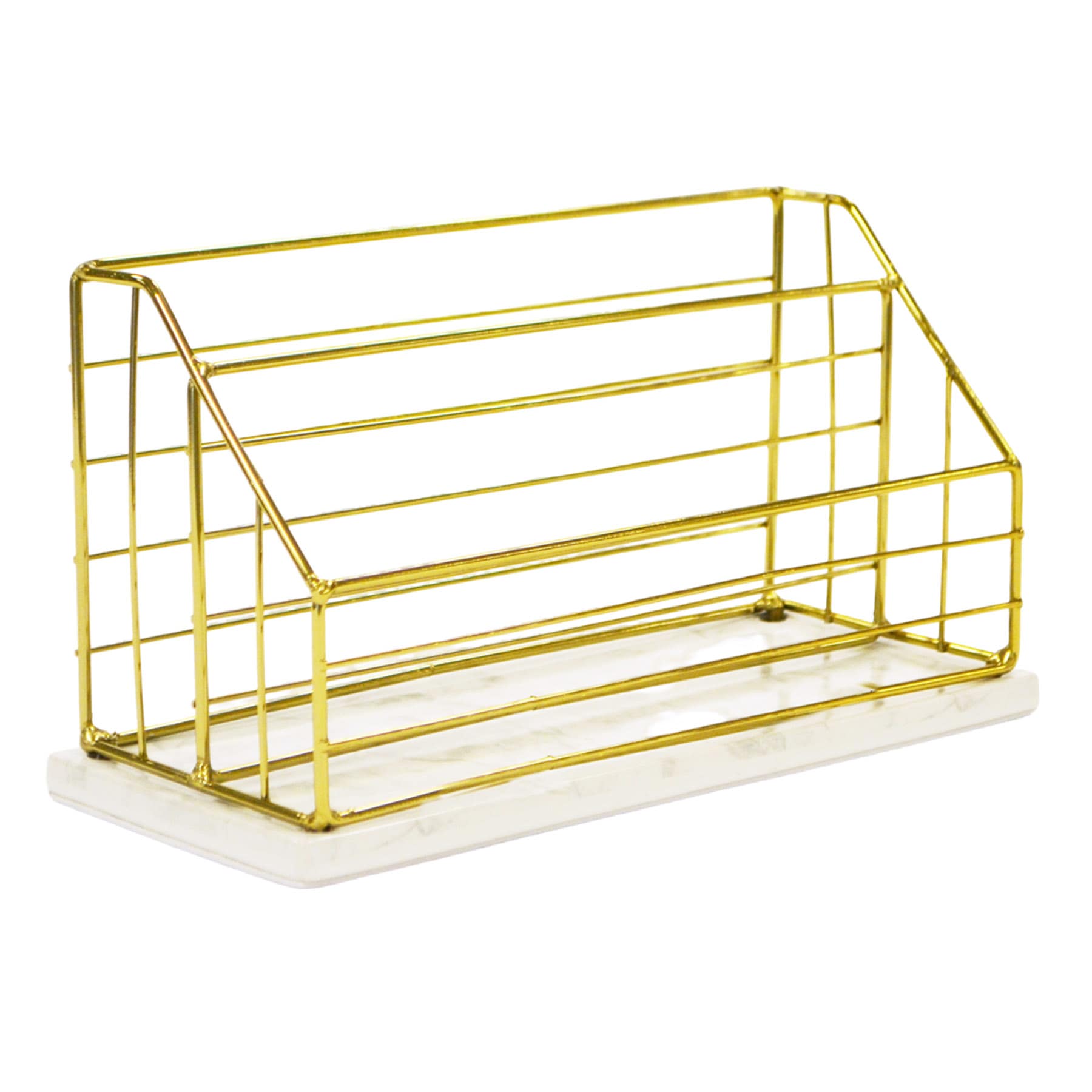Marlon Harvest Gold Wire Ceramic Desk Organizer