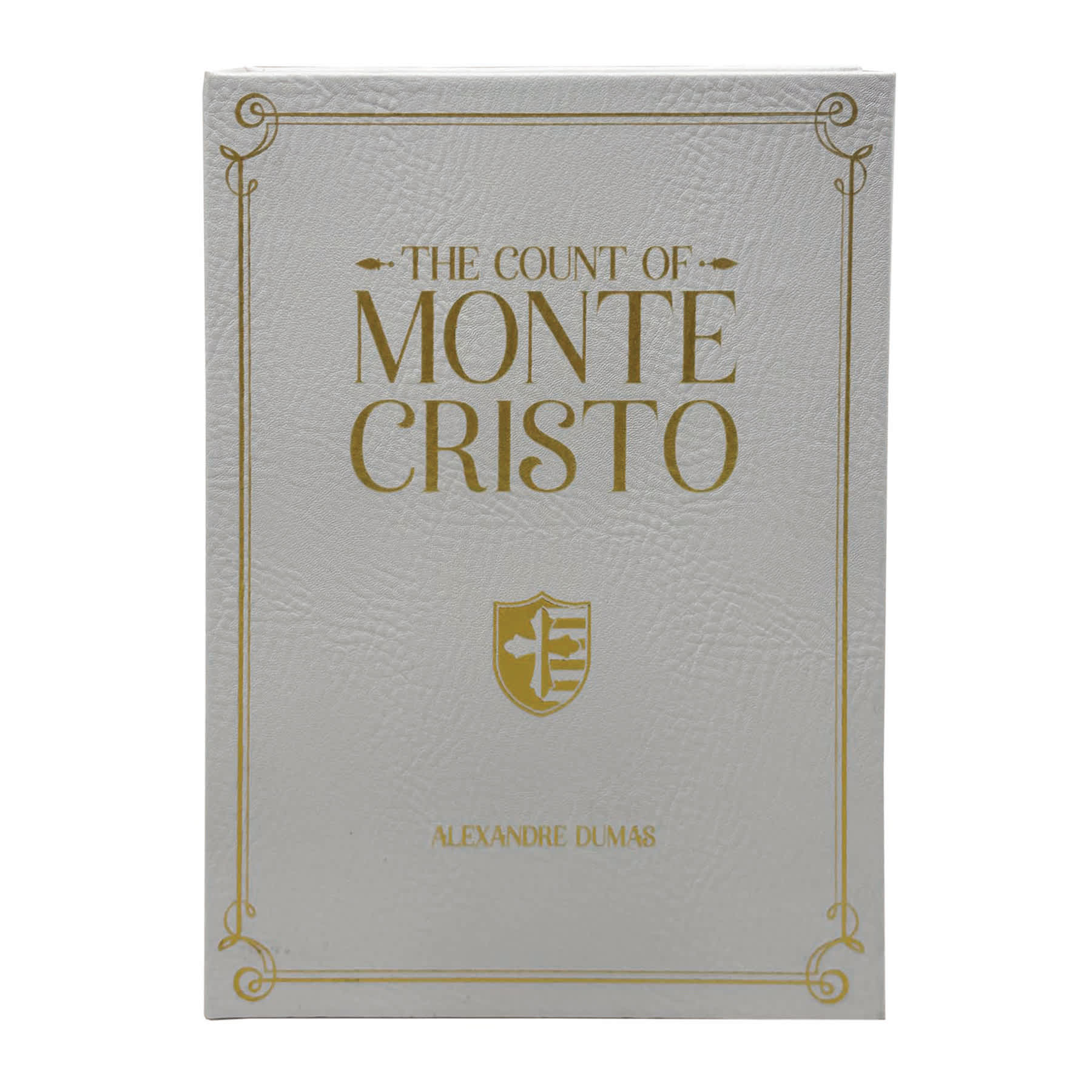 White Faux Leather Monte Cristo Book Box, 11"