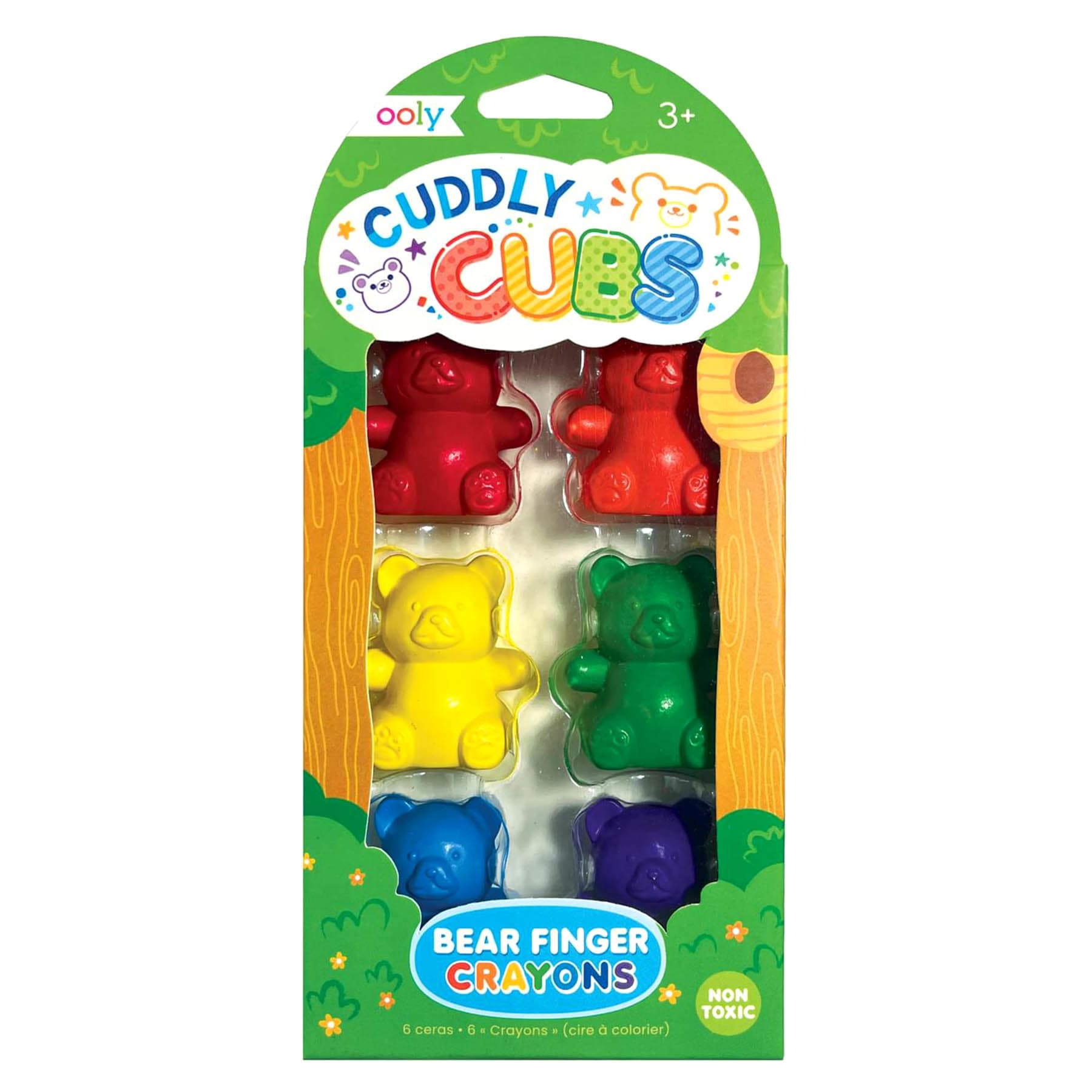 Set of 6 Cuddly Cubs Bear Finger Crayons