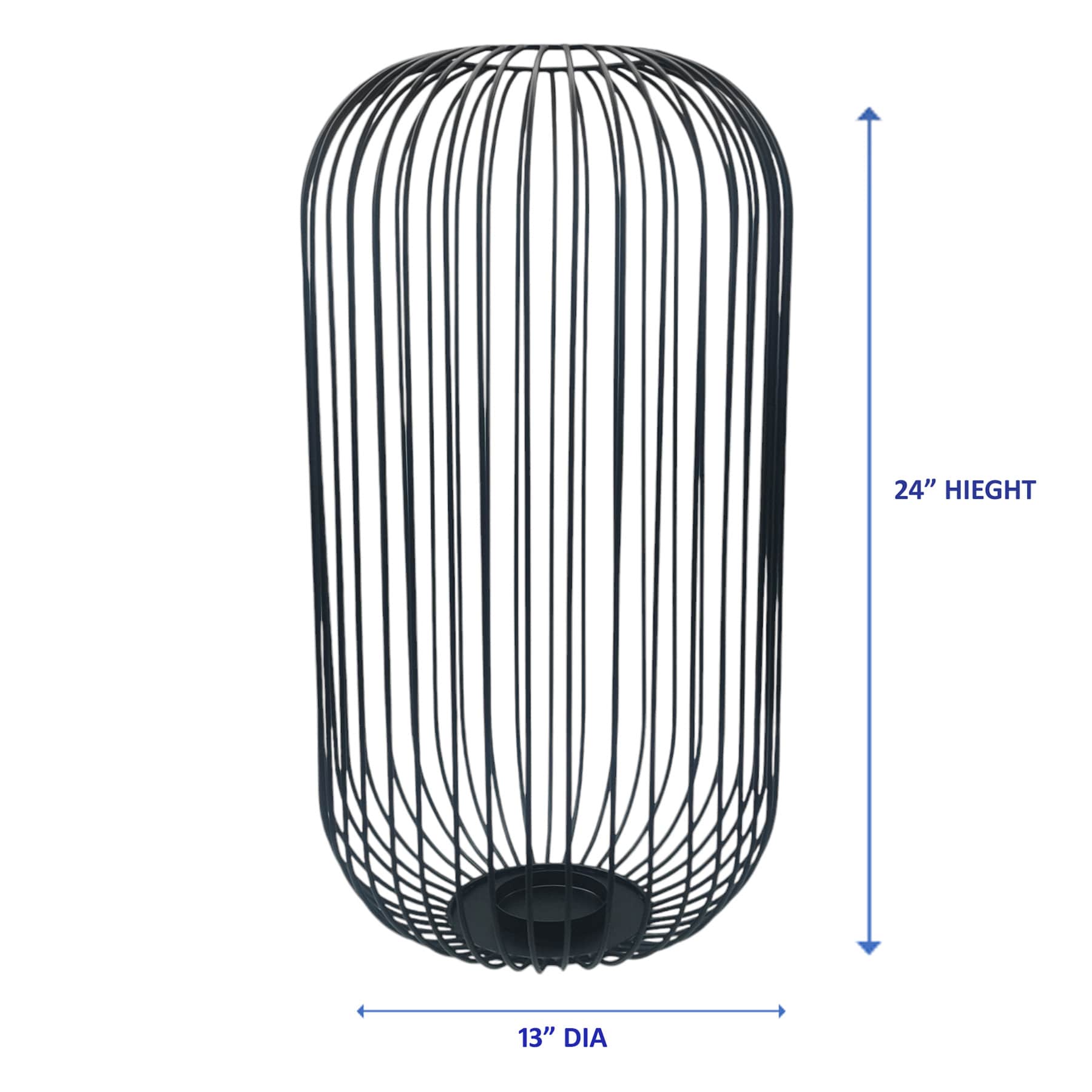 Crosby St. Black Metal Wire Lantern, 24"