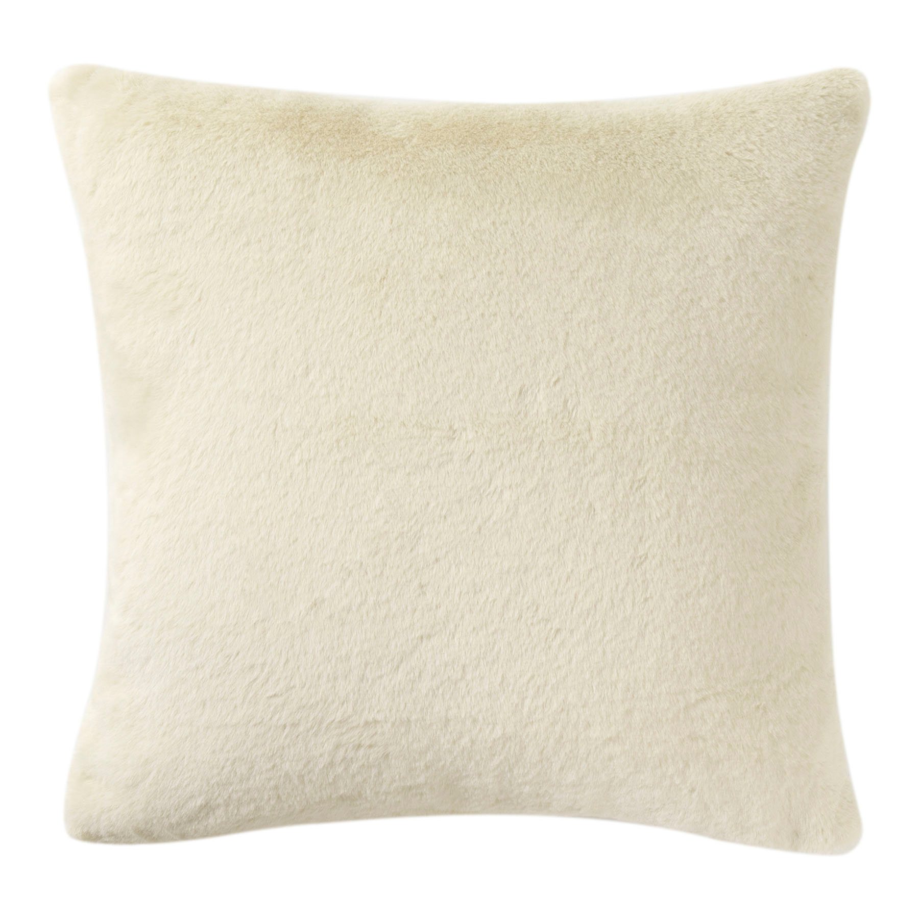 Bristol Cream Faux Fur Throw Pillow, 24"