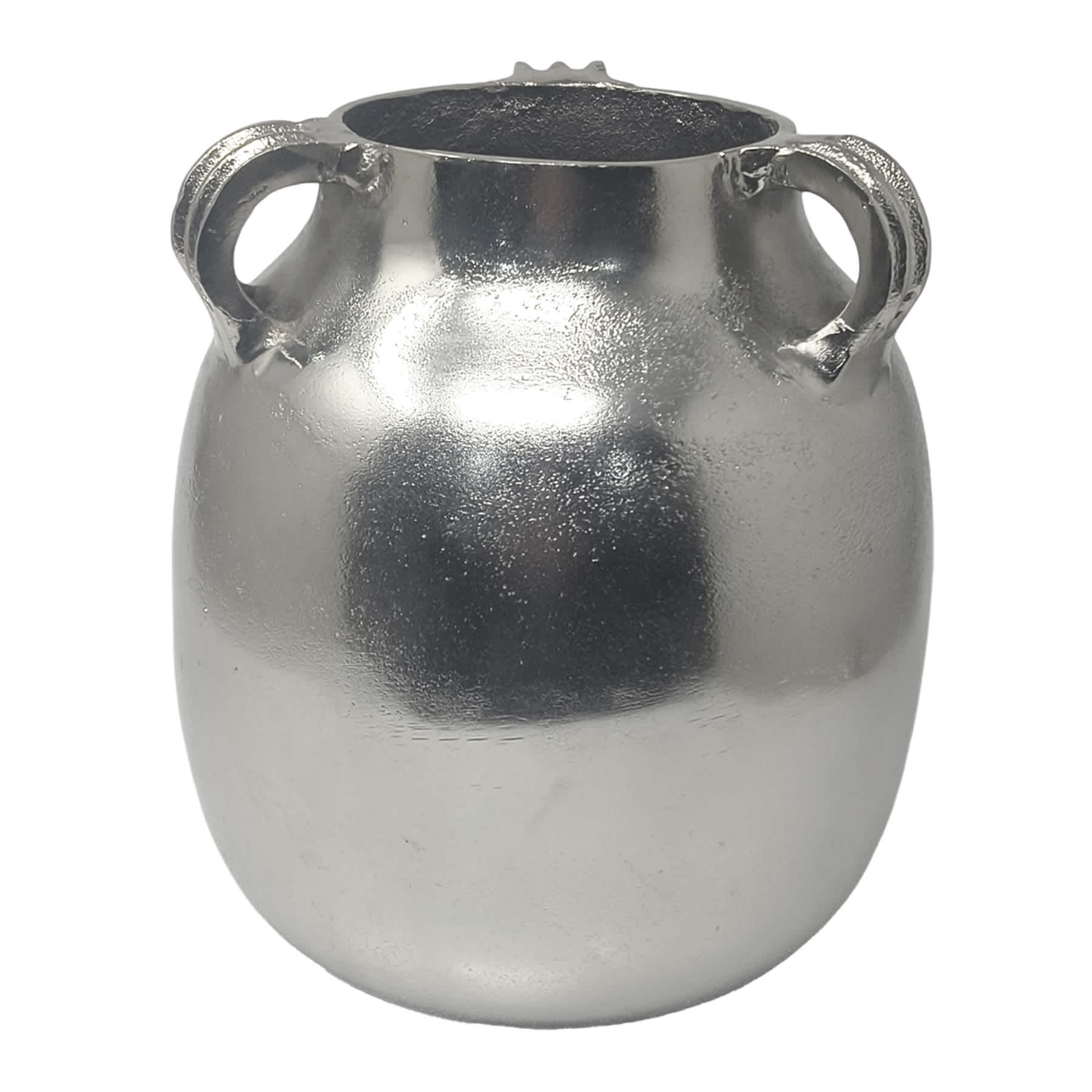 Silver Aluminum Handle Vase, 9"