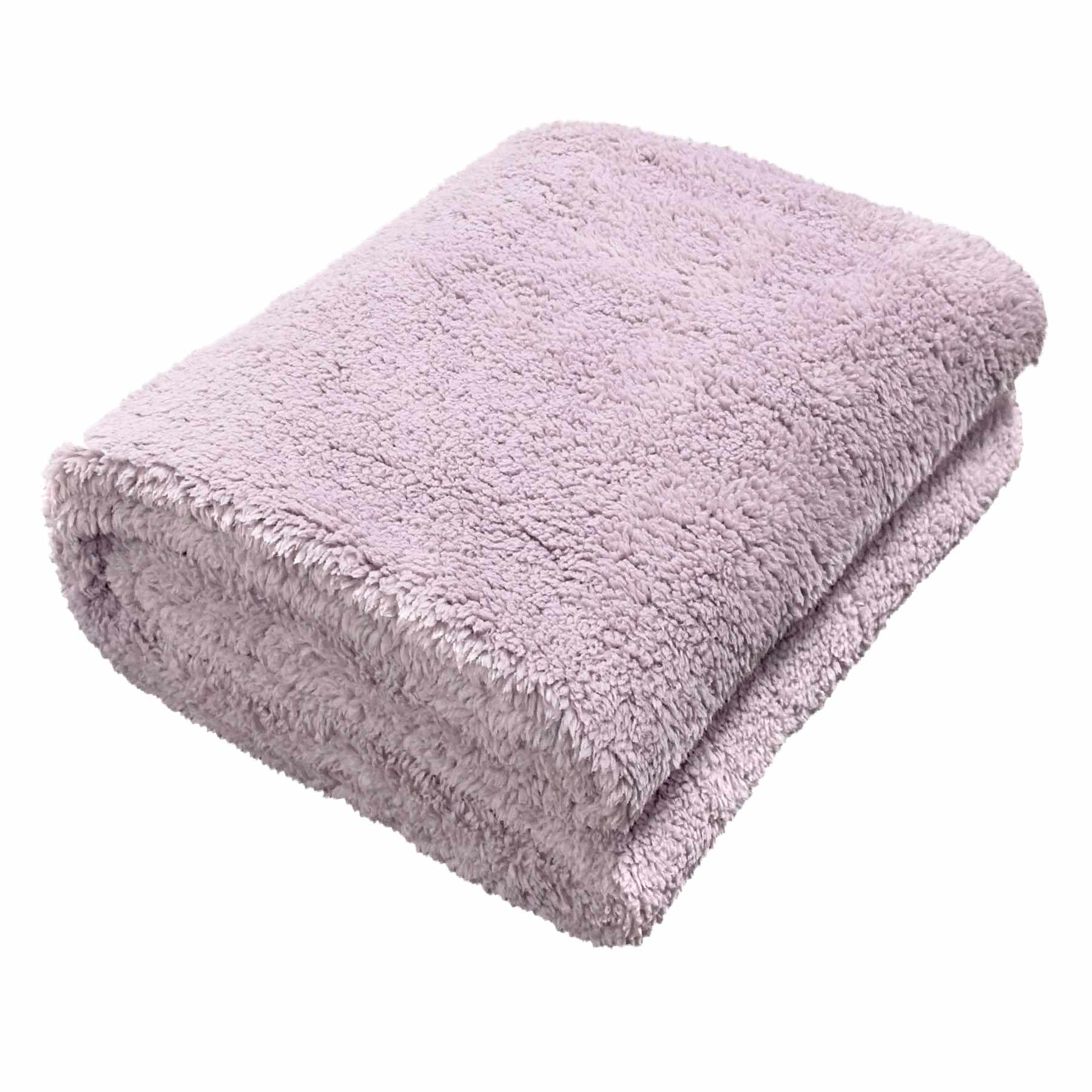 Purple Sherpa Throw Blanket, 50x60