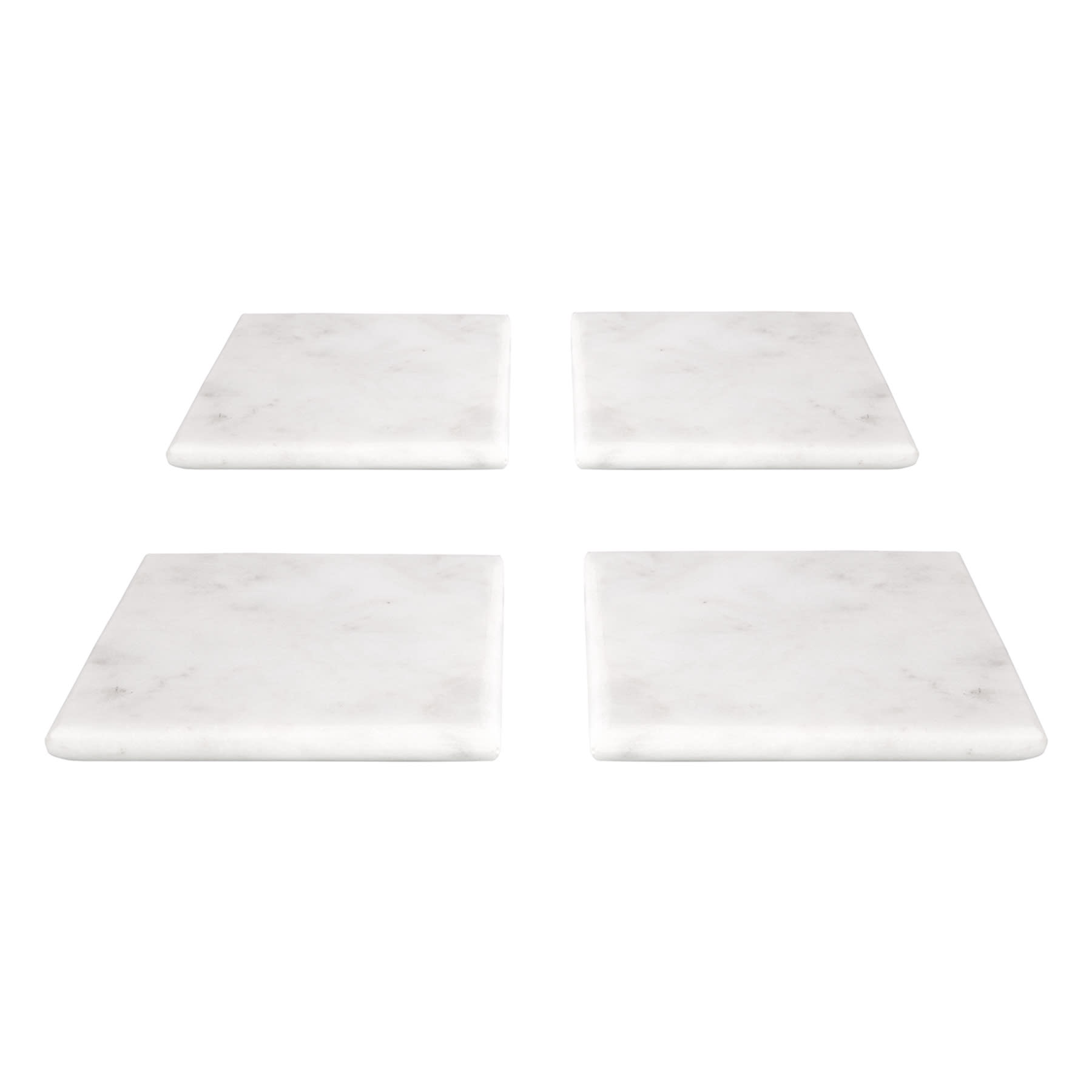 Set of 4 Square White Marble Coasters