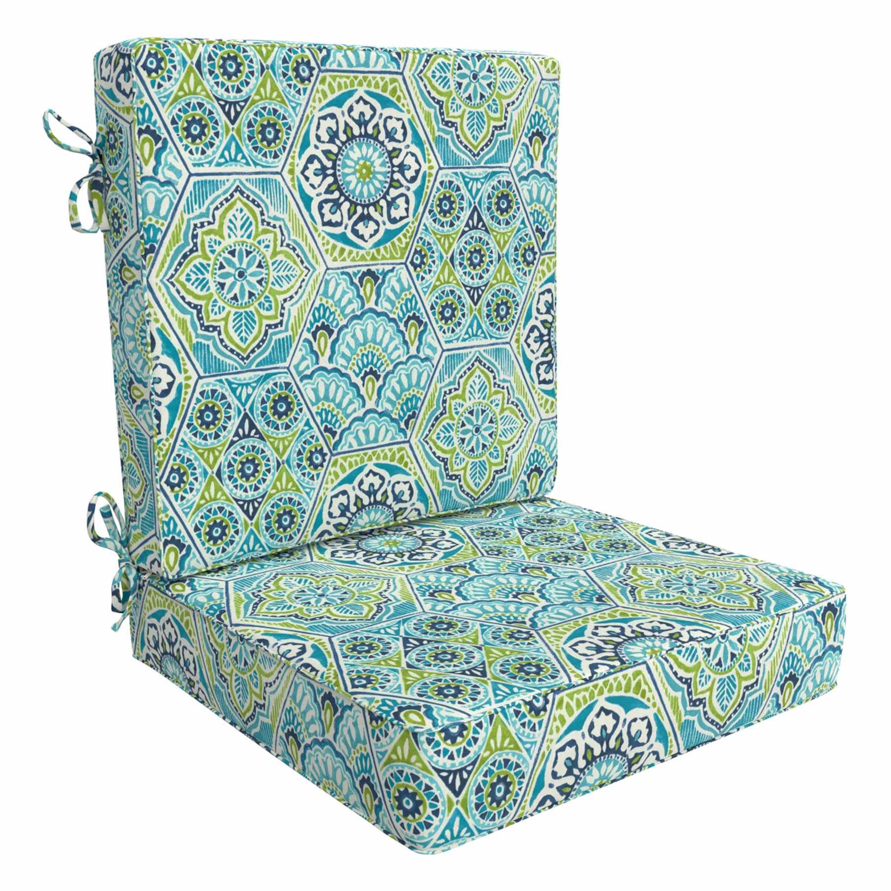 2-Piece Calista Teal Outdoor Deep Seat Cushion