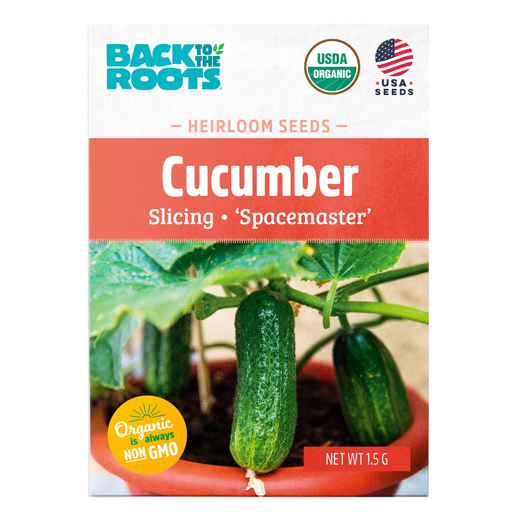 Back to Roots Heirloom Seeds, Cucumber Spacemaster