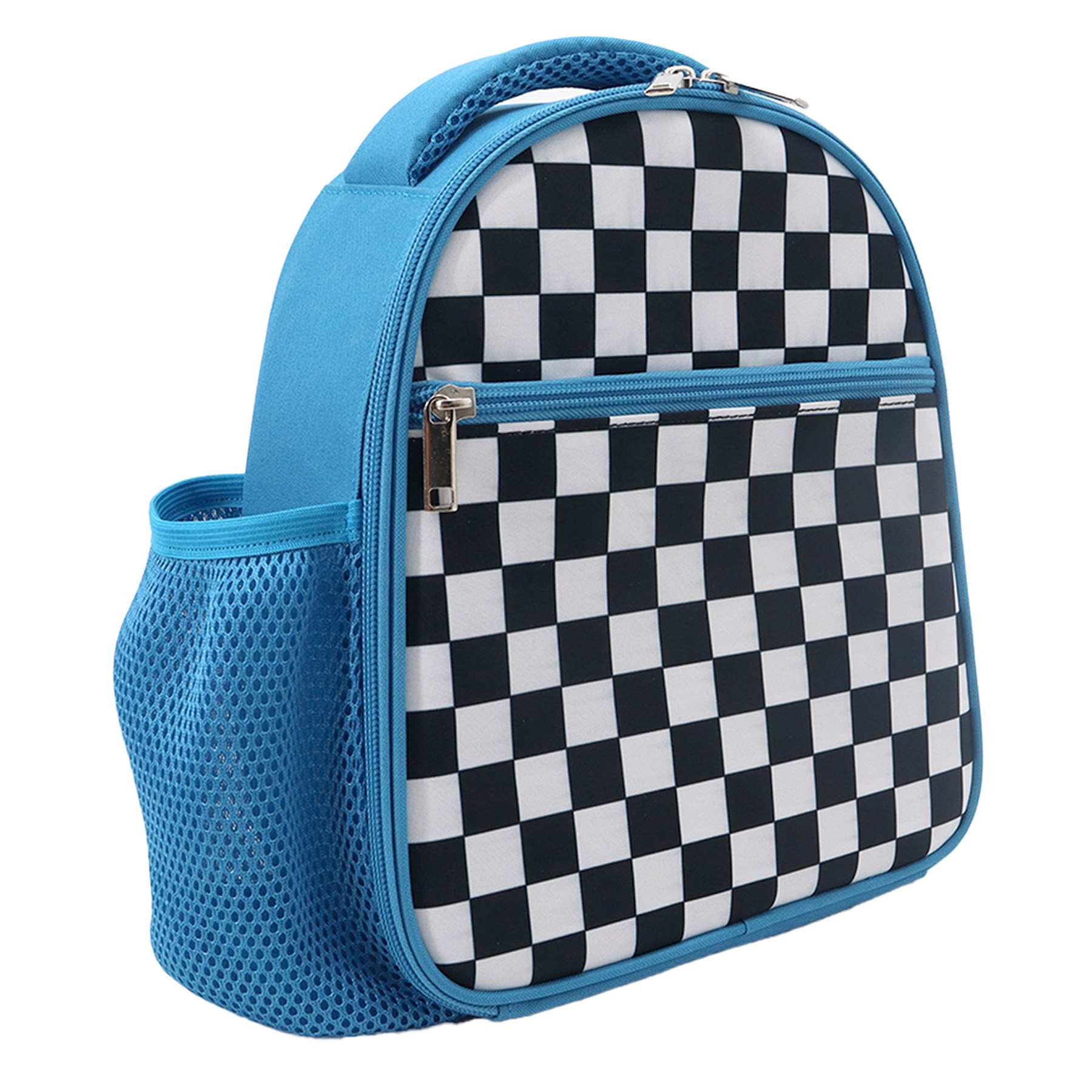 Blue Checkered Insulated Kids Lunch Box